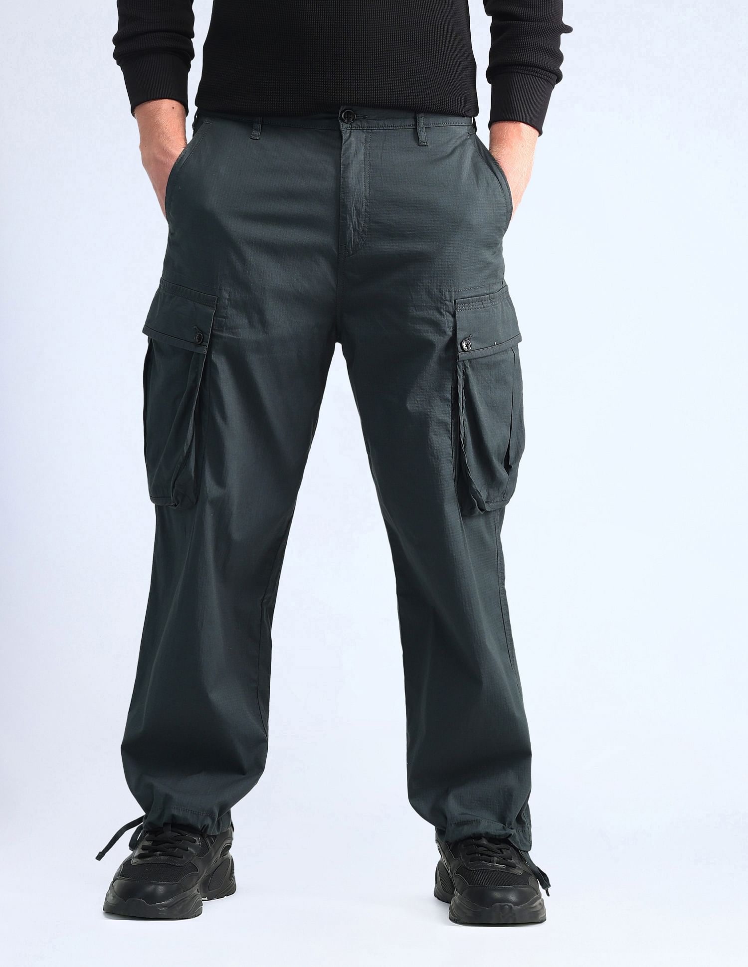 Flying Machine Mid Rise Relaxed Fit Trousers