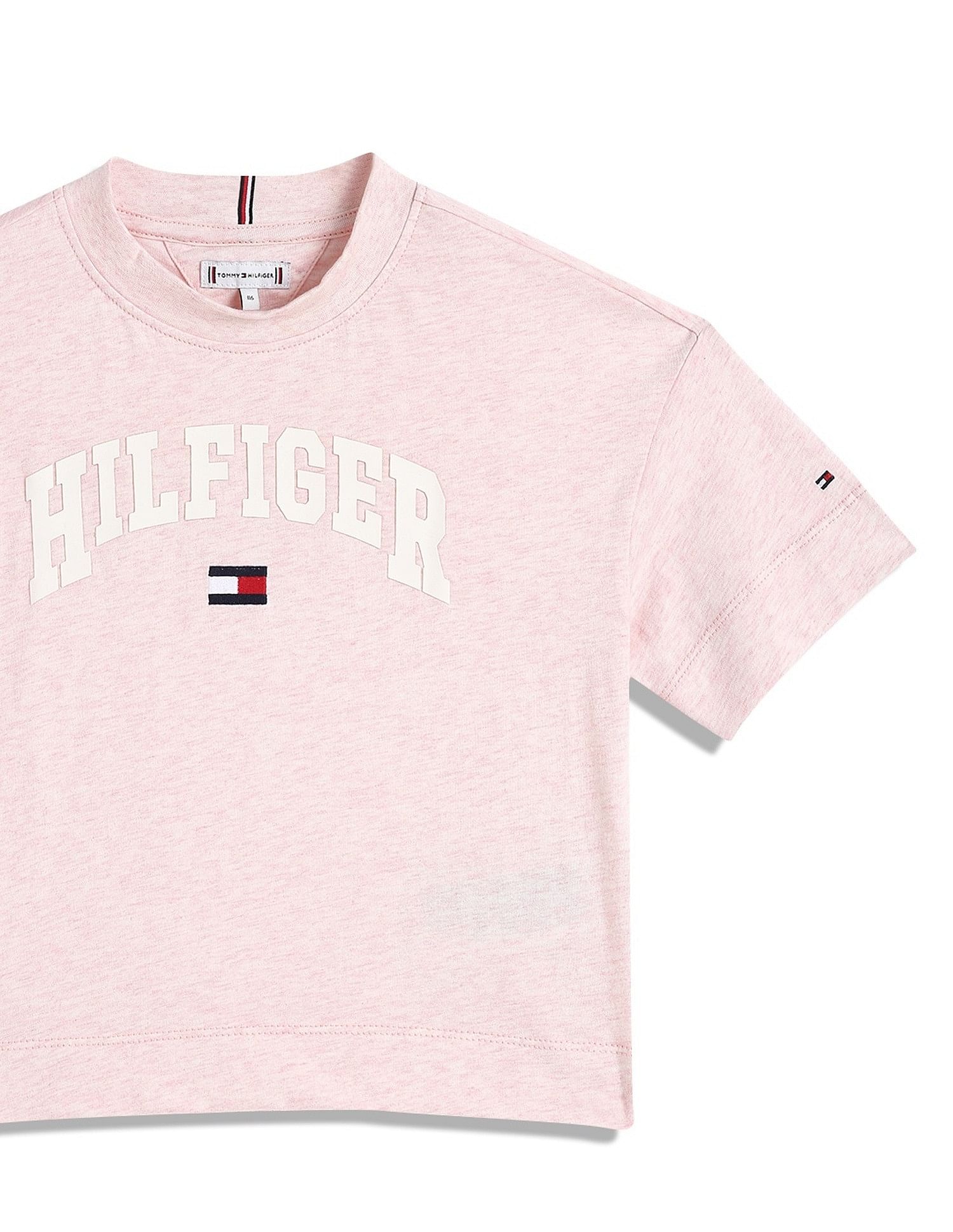 Tommy Hilfiger Kids Girls Logo Relaxed-Fit Cotton T-Shirt
