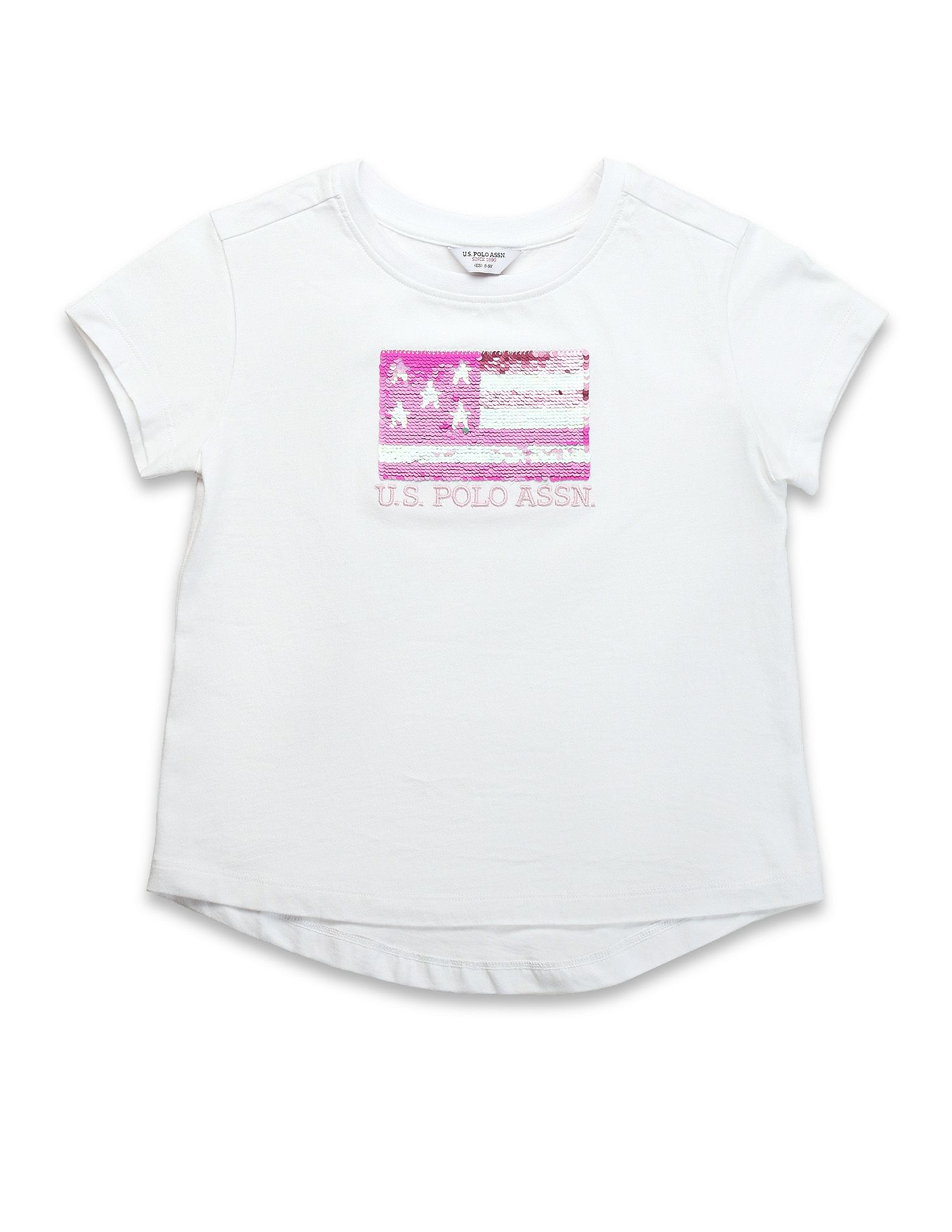 U.S. Polo Assn. Kids Girls Flip Sequins Relaxed Fit  T-Shirt