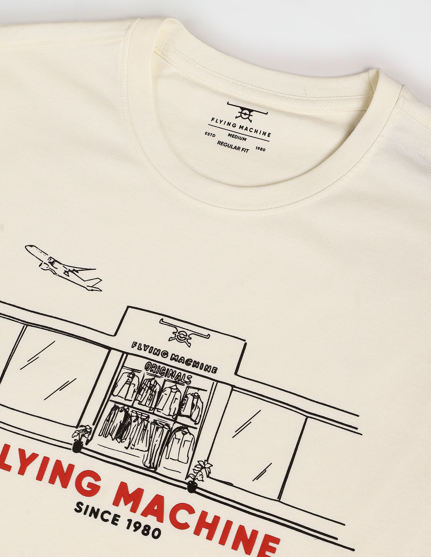 Flying Machine Graphic Print Cotton T-Shirt