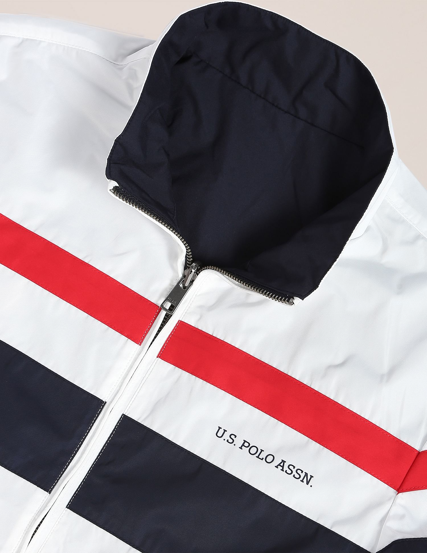 U.S. Polo Assn. Brand Stripe Polyester Reversible Jacket