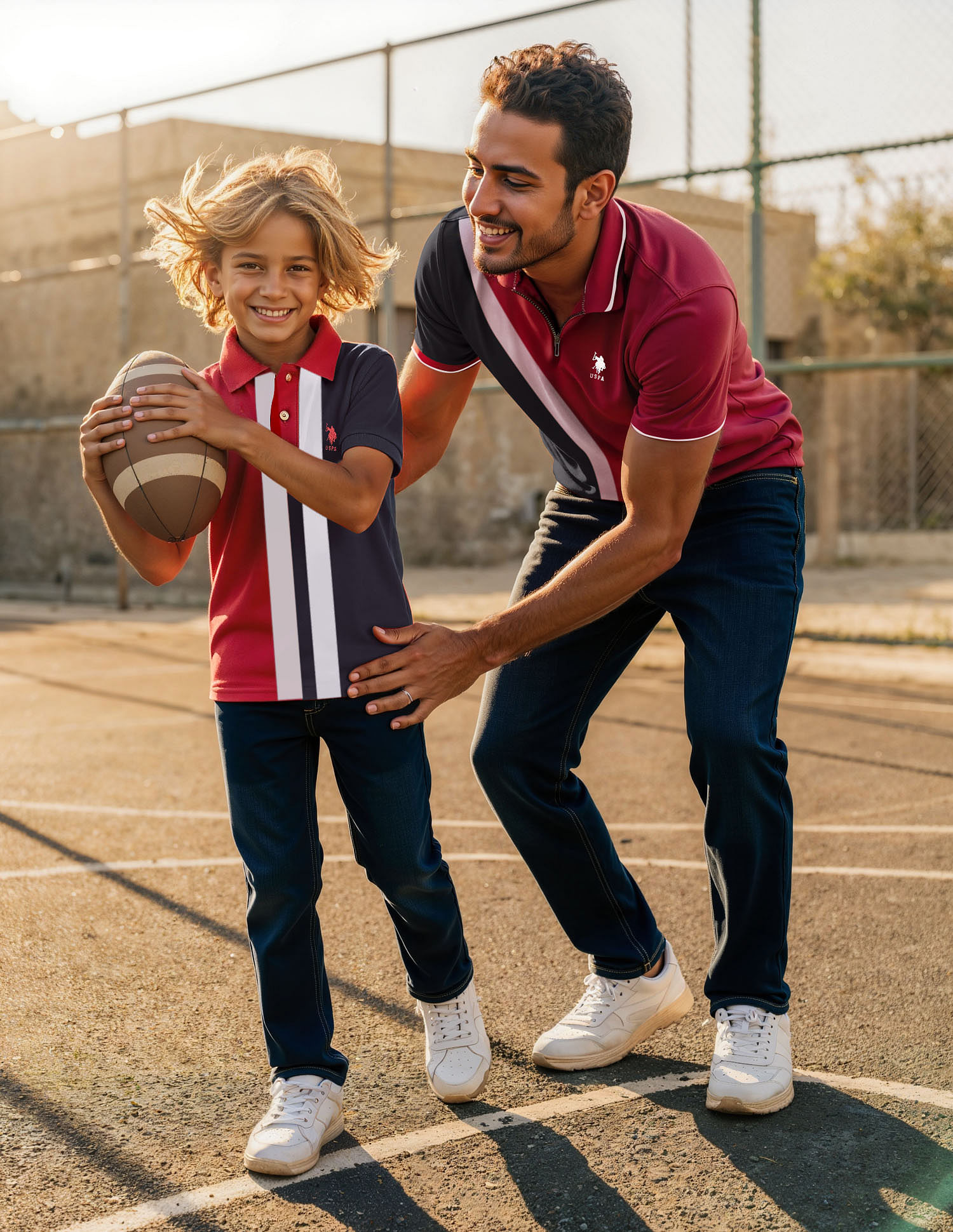 U.S. Polo Assn. Kids Boys Colour blocked Regular Fit Polo Shirt