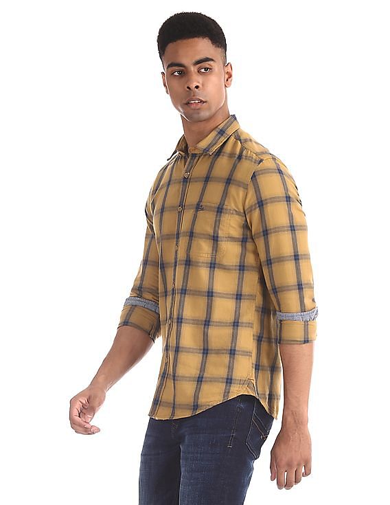Buy Ketch Yellow Solid Denim Jacket for Men Online at Rs.909 - Ketch