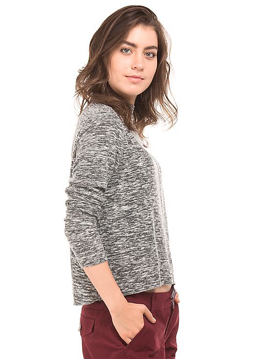 Aeropostale High Neck Heathered Top