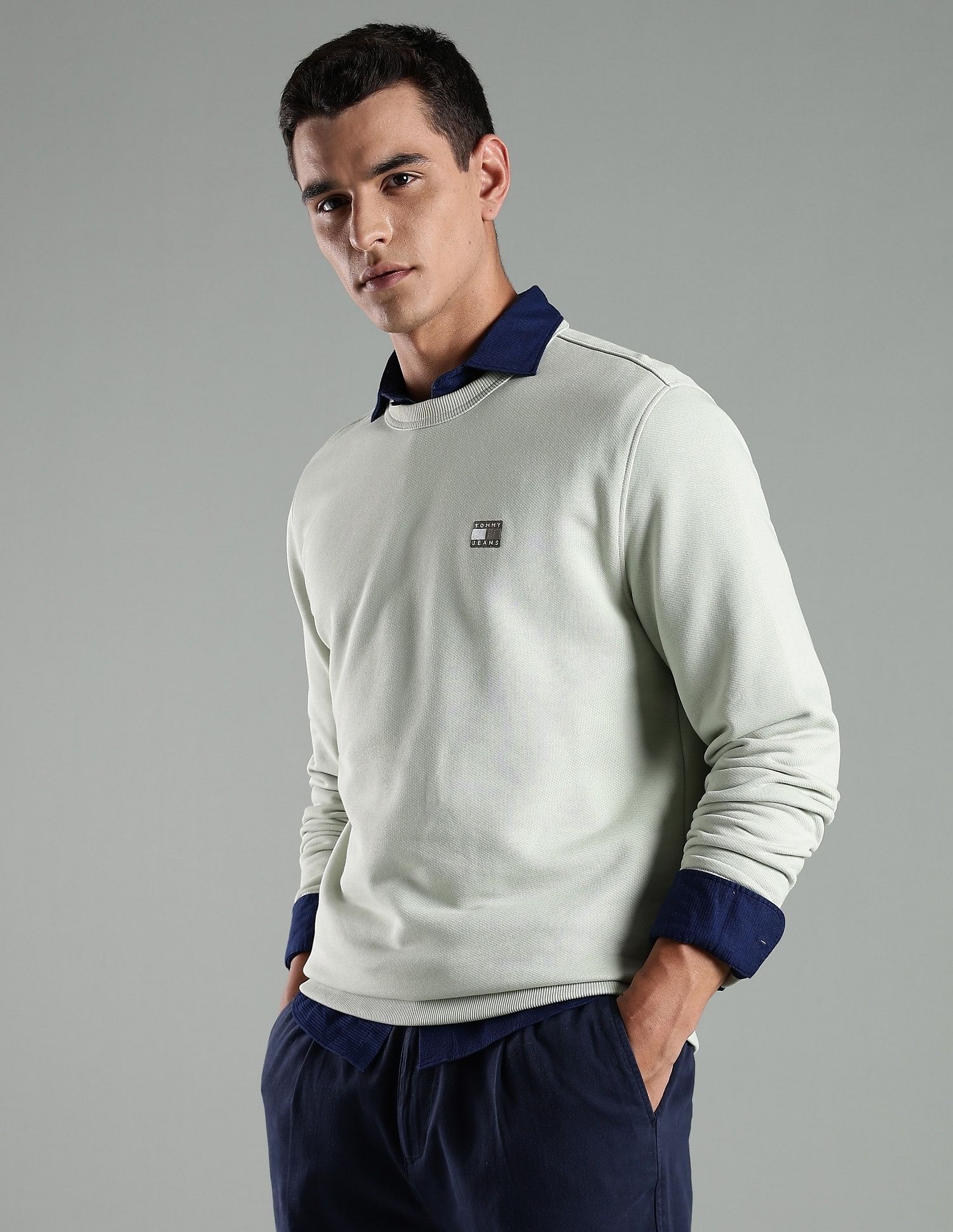 Tommy Hilfiger Embroidered Logo Regular Fit Cotton Sweatshirt