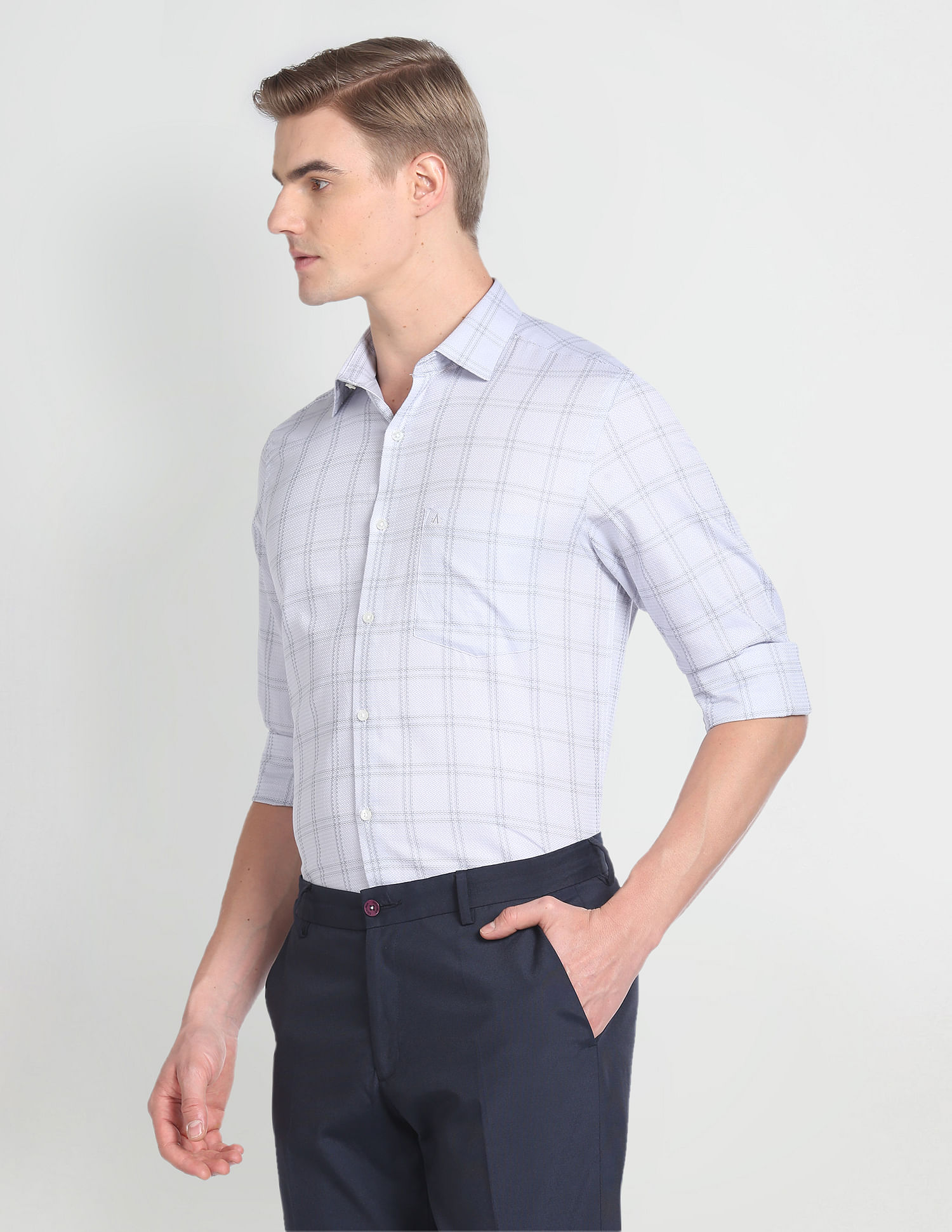 Arrow Cutaway Collar Tartan Check Shirt