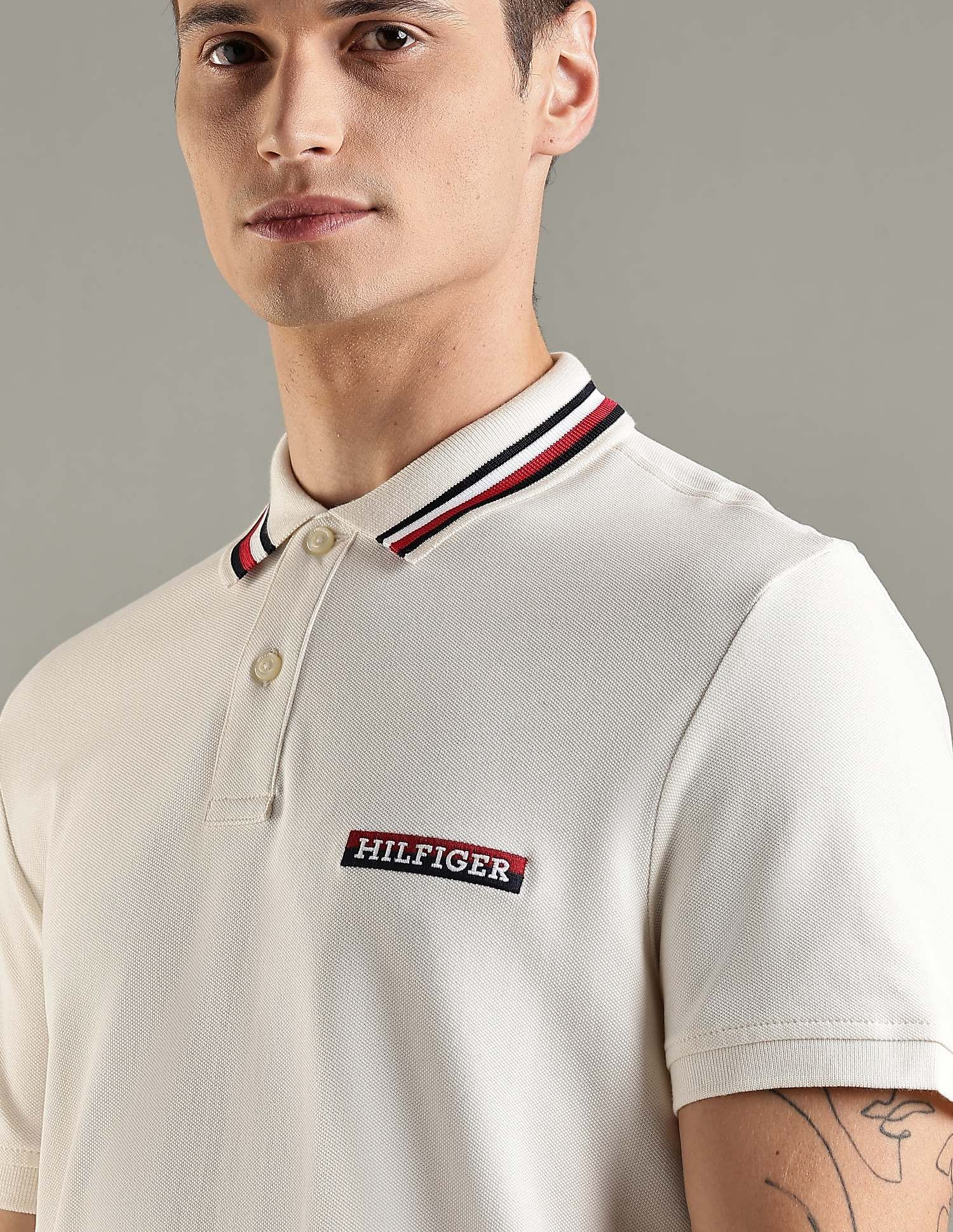 Tommy Hilfiger Embroidered Logo Regular Fit Cotton Polo T-Shirt