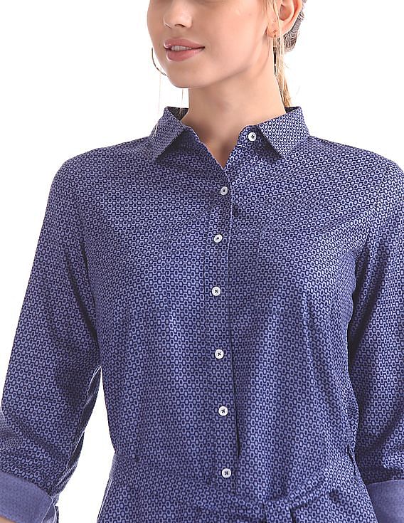 U.S. Polo Assn. Women Viscose Geometric Print Shirt Dress
