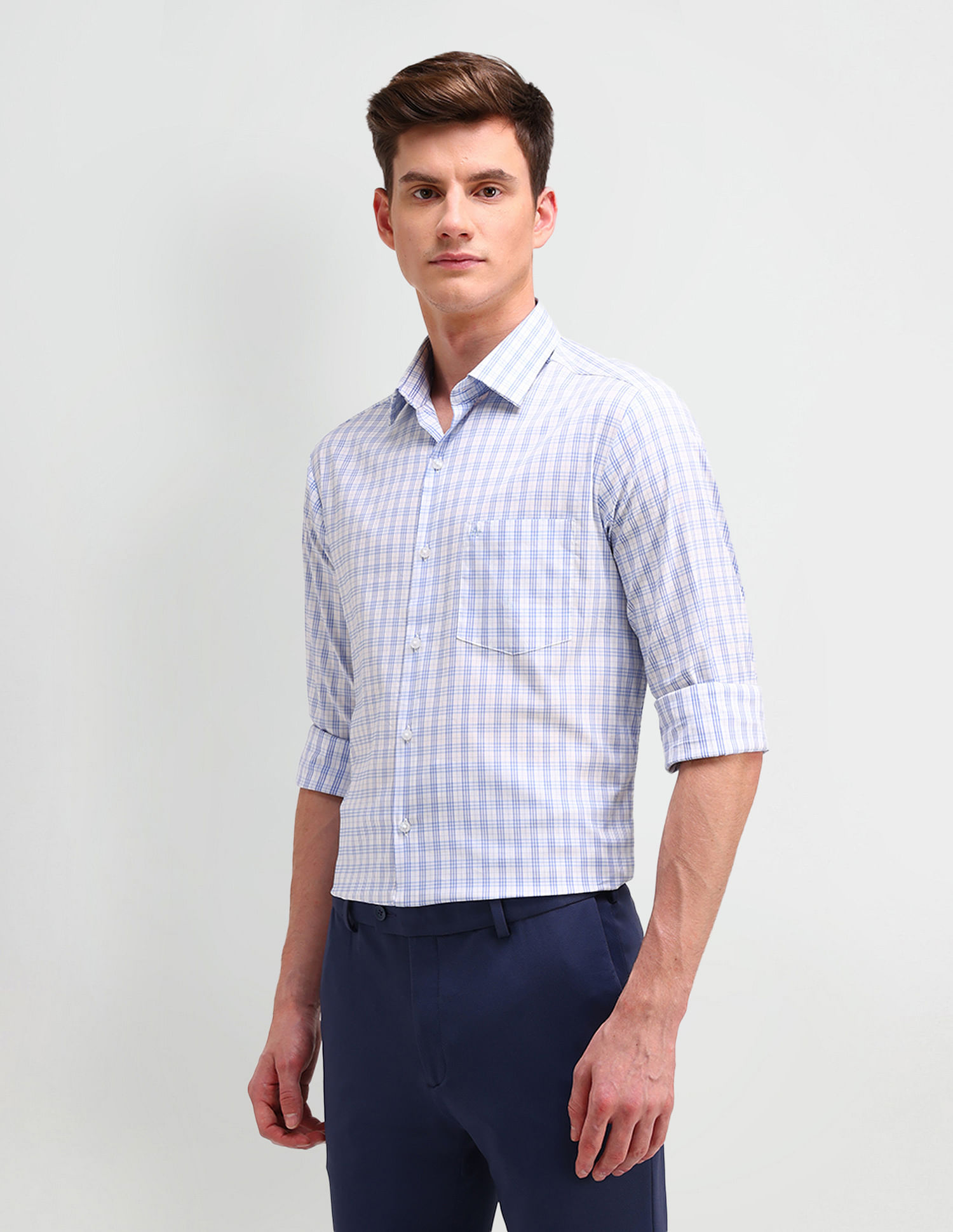 Arrow Slim Fit Dobby All-Over Pattern Shirt