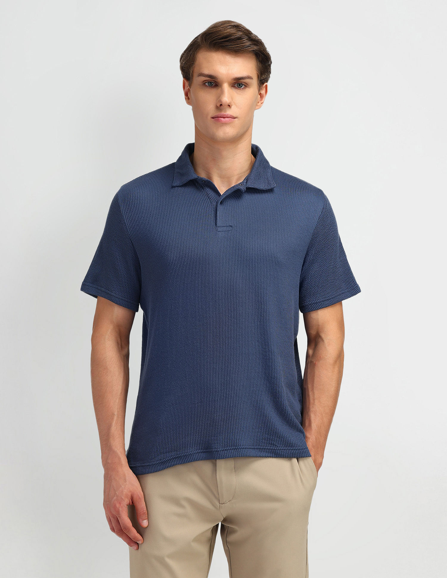Arrow Newyork Textured Pattern Regular Polo Shirt