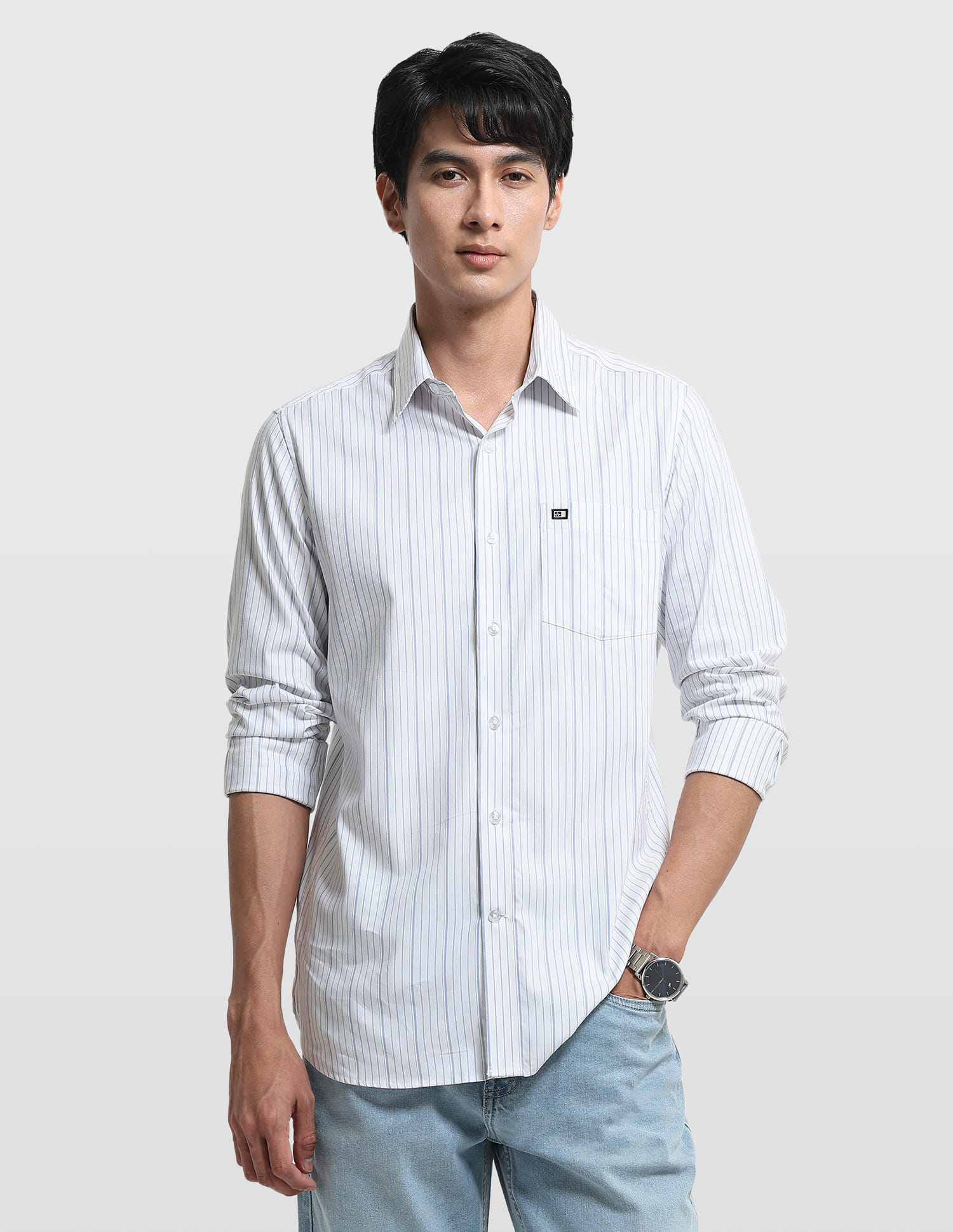 トップス RT-149450 Buy Arrow Sport Vertical Striped Chelsea Slim Fit Shirt - NNNOW.com