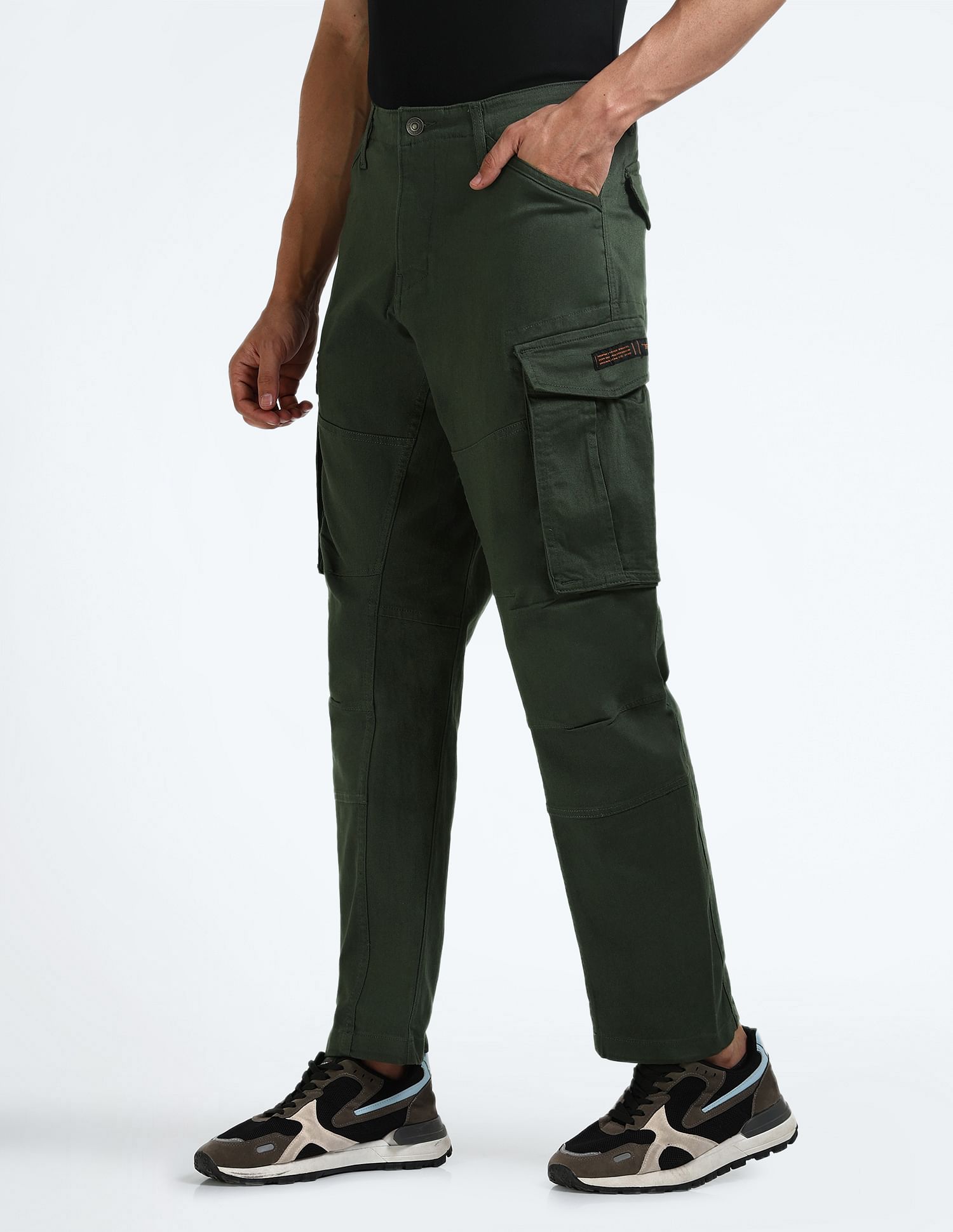 Flying Machine Mid Rise Slim Fit Cargo Pants