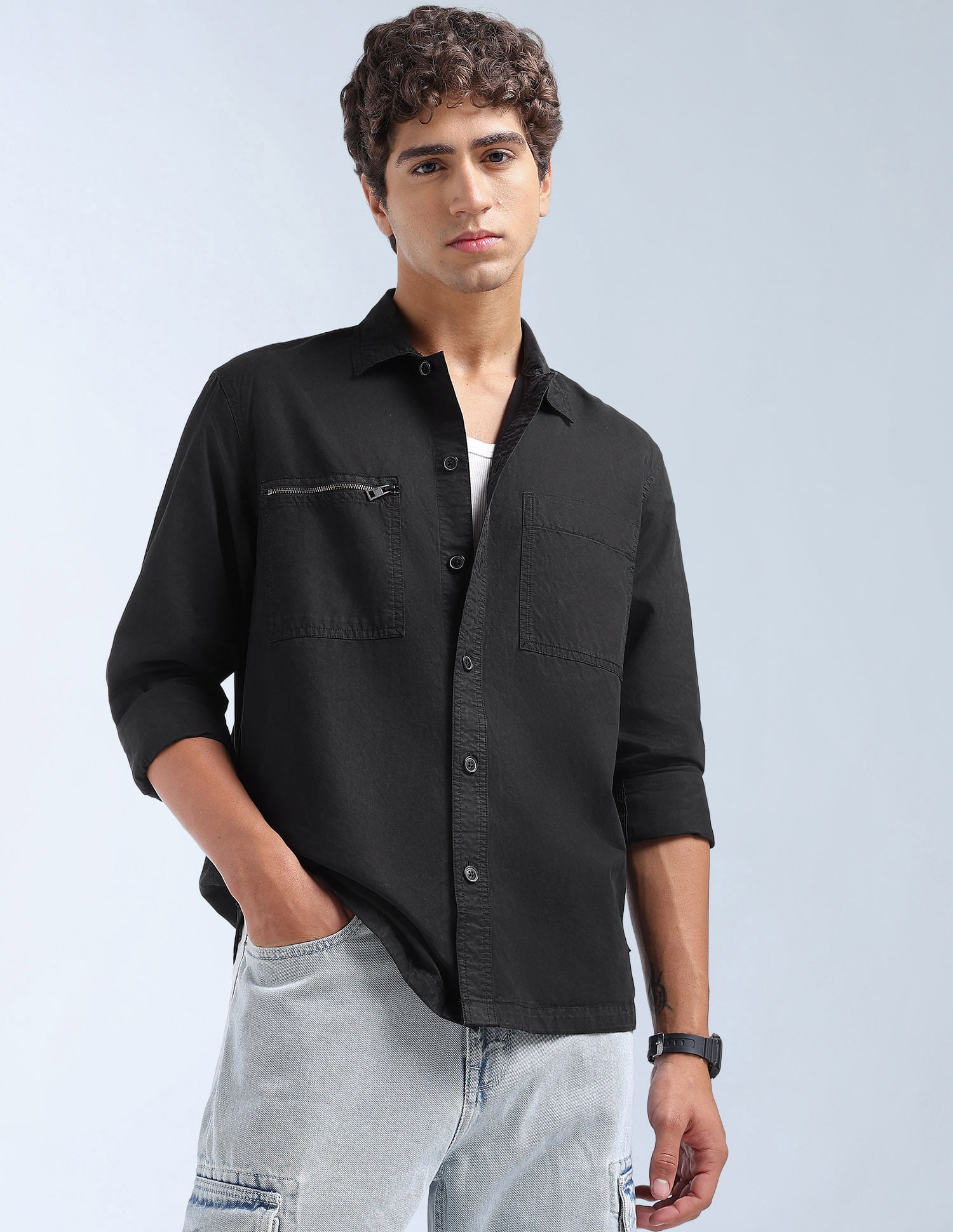 Buy Flying Machine Twill Relaxed Fit Shirt - NNNOW.com