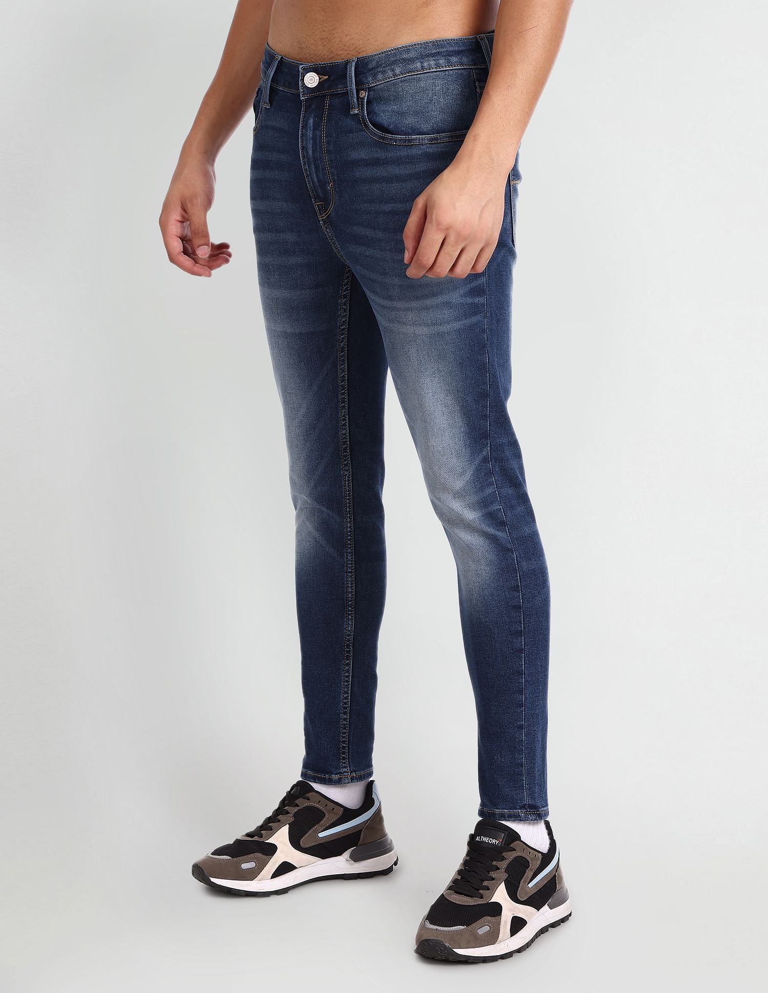 Flying Machine Mid Rise Morrison  Skinny Cropped Fit Jeans