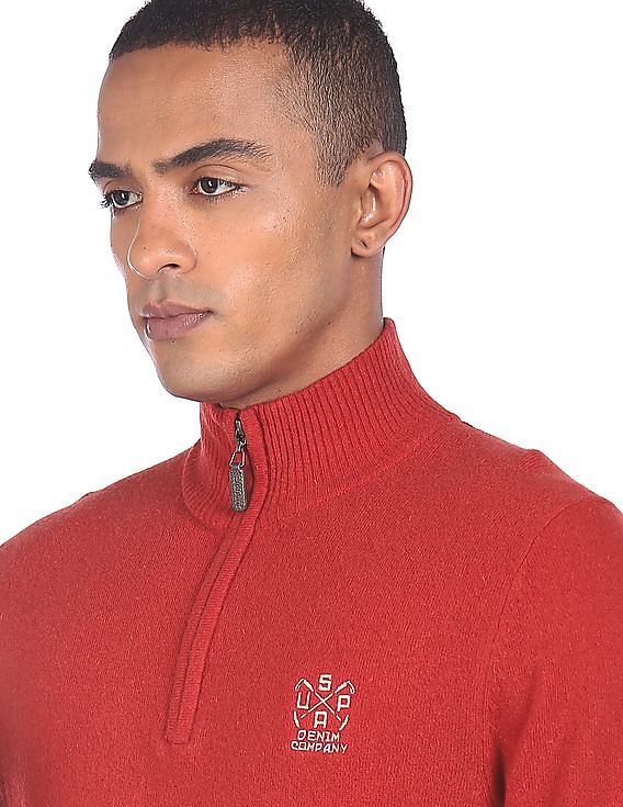 U.S. Polo Assn. Denim Co. High Neck Contrast Panel Sweater