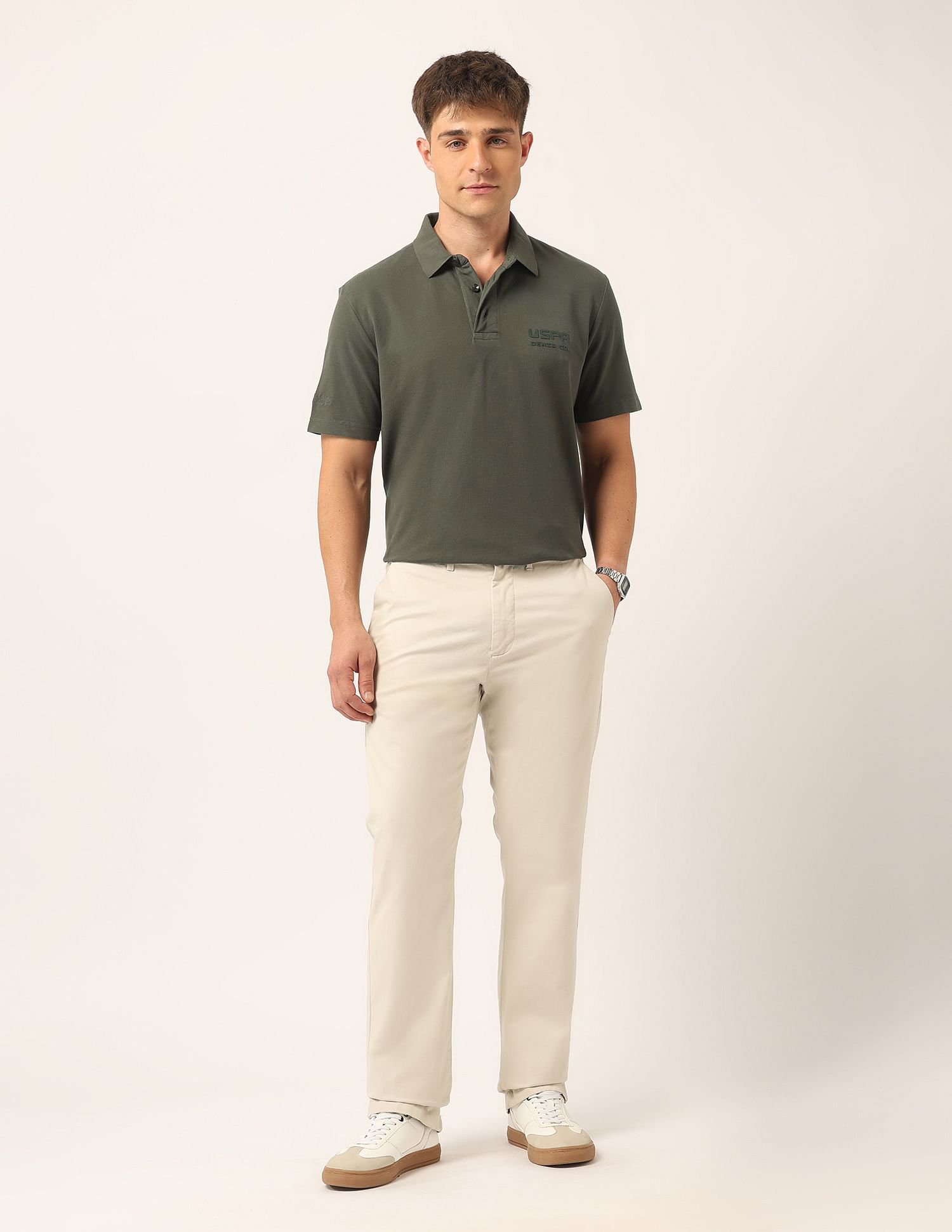 U.S. Polo Assn. Denim Co. Solid Relaxed Fit Polo Shirt