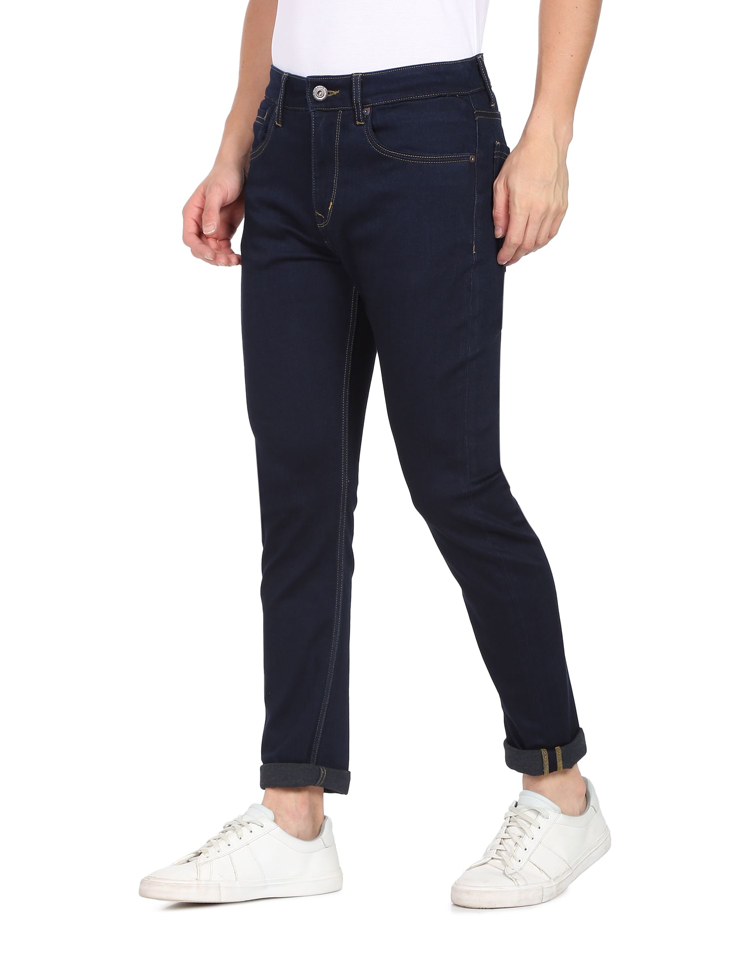 AD by Arvind Mid Rise Slim Fit Rinsed Jeans
