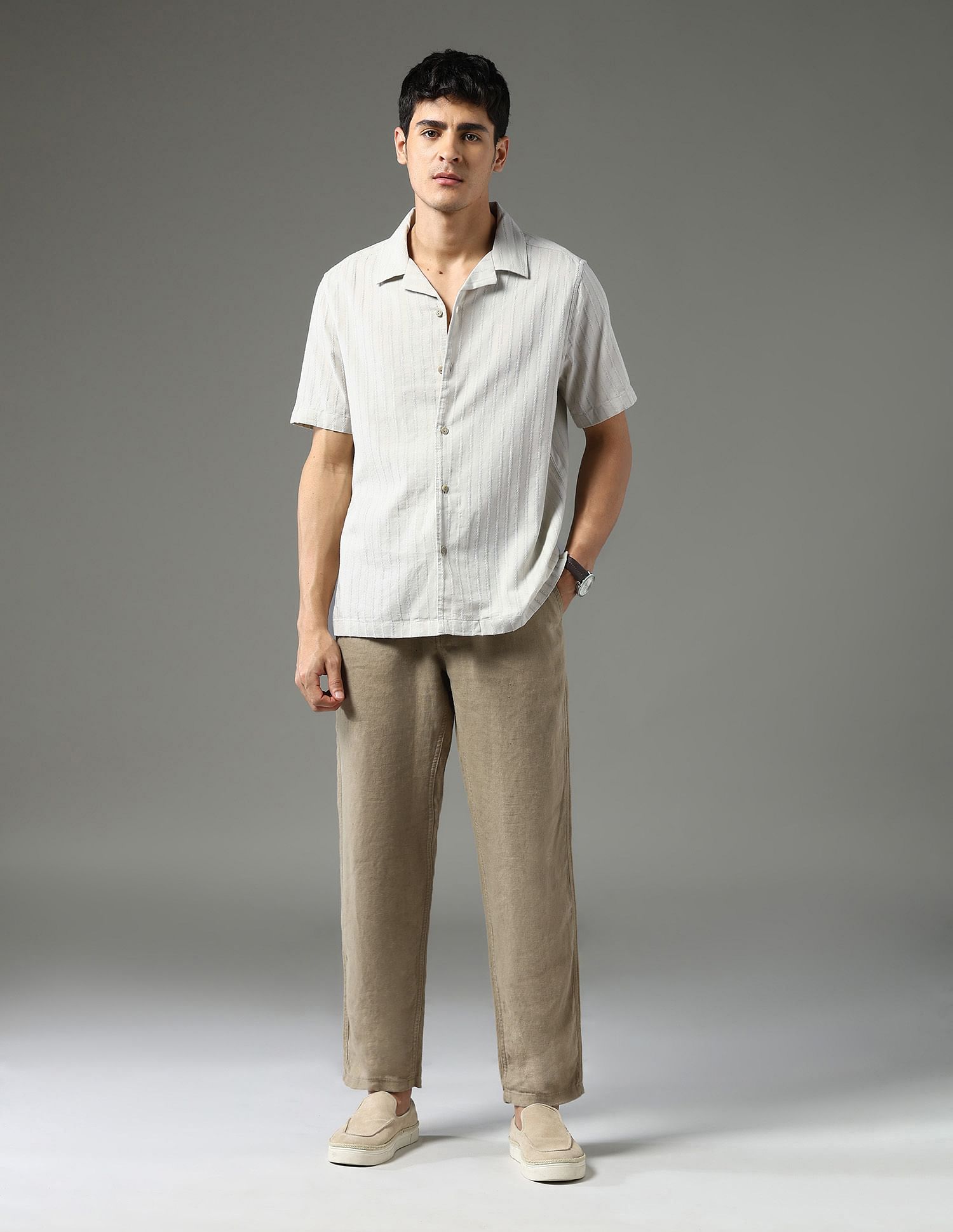 Arrow Sport Textured Regular Fit Night Is Young Shirt