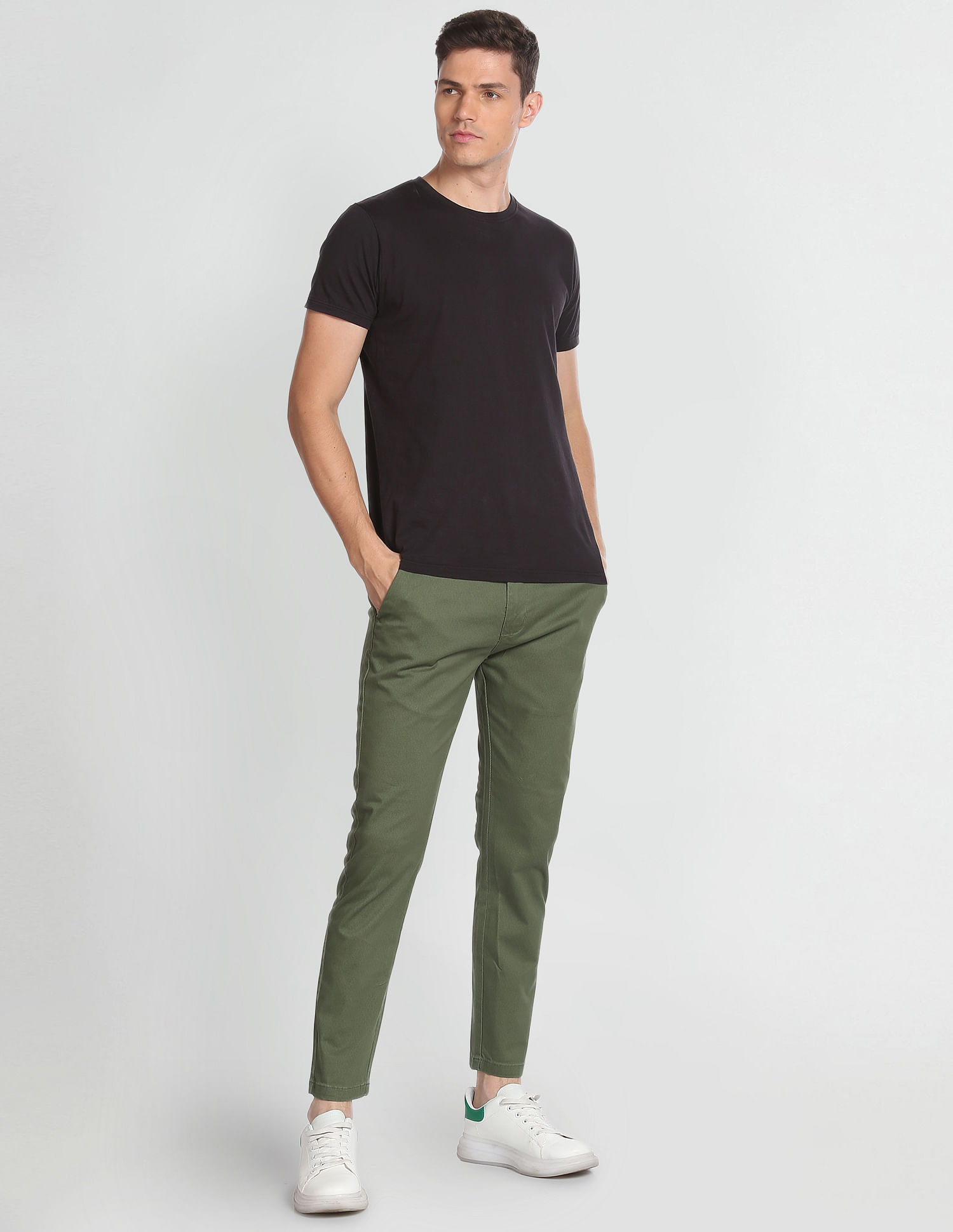 Flying Machine Twill Geometric Print Trousers