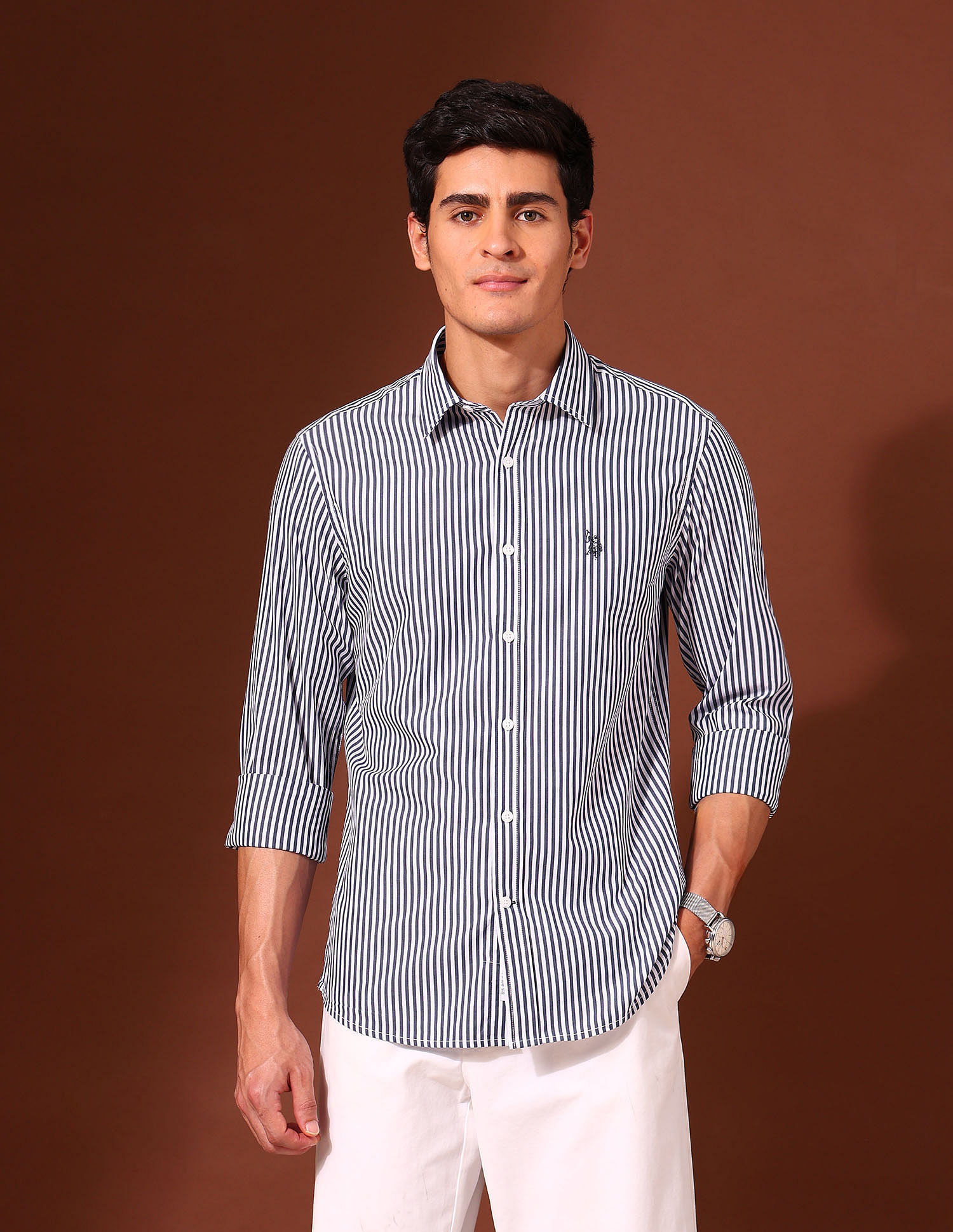 U.S. Polo Assn. Vertical Striped Tailored Fit Shirt