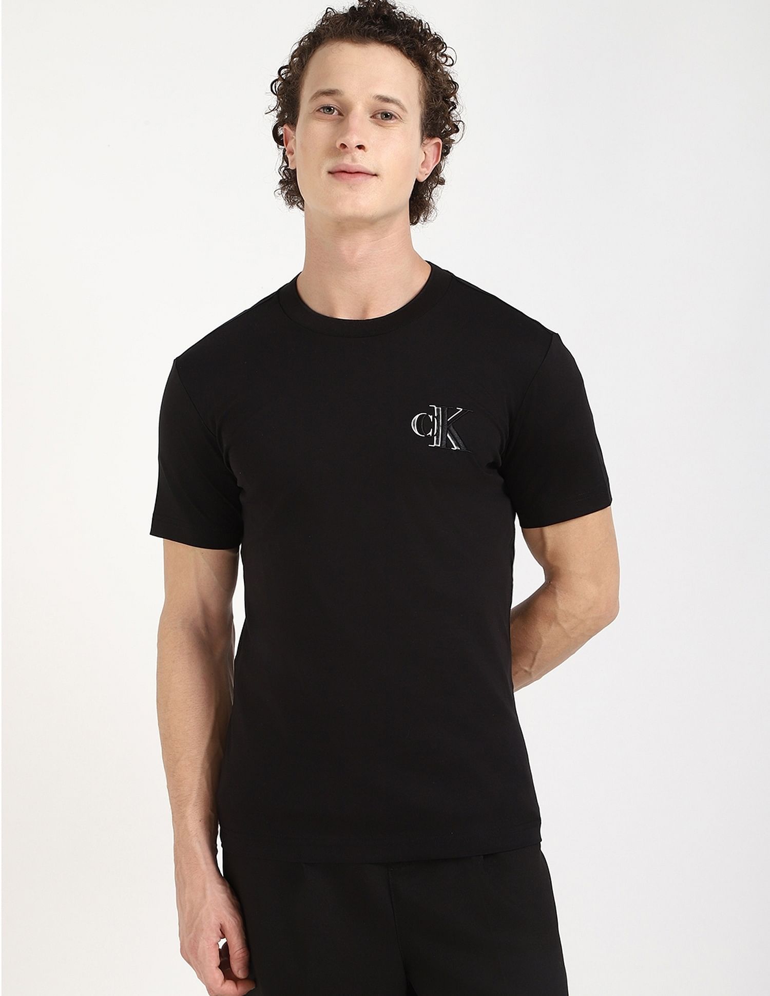 Calvin Klein Jeans Embroidered Logo Slim-Fit Cotton T Shirt