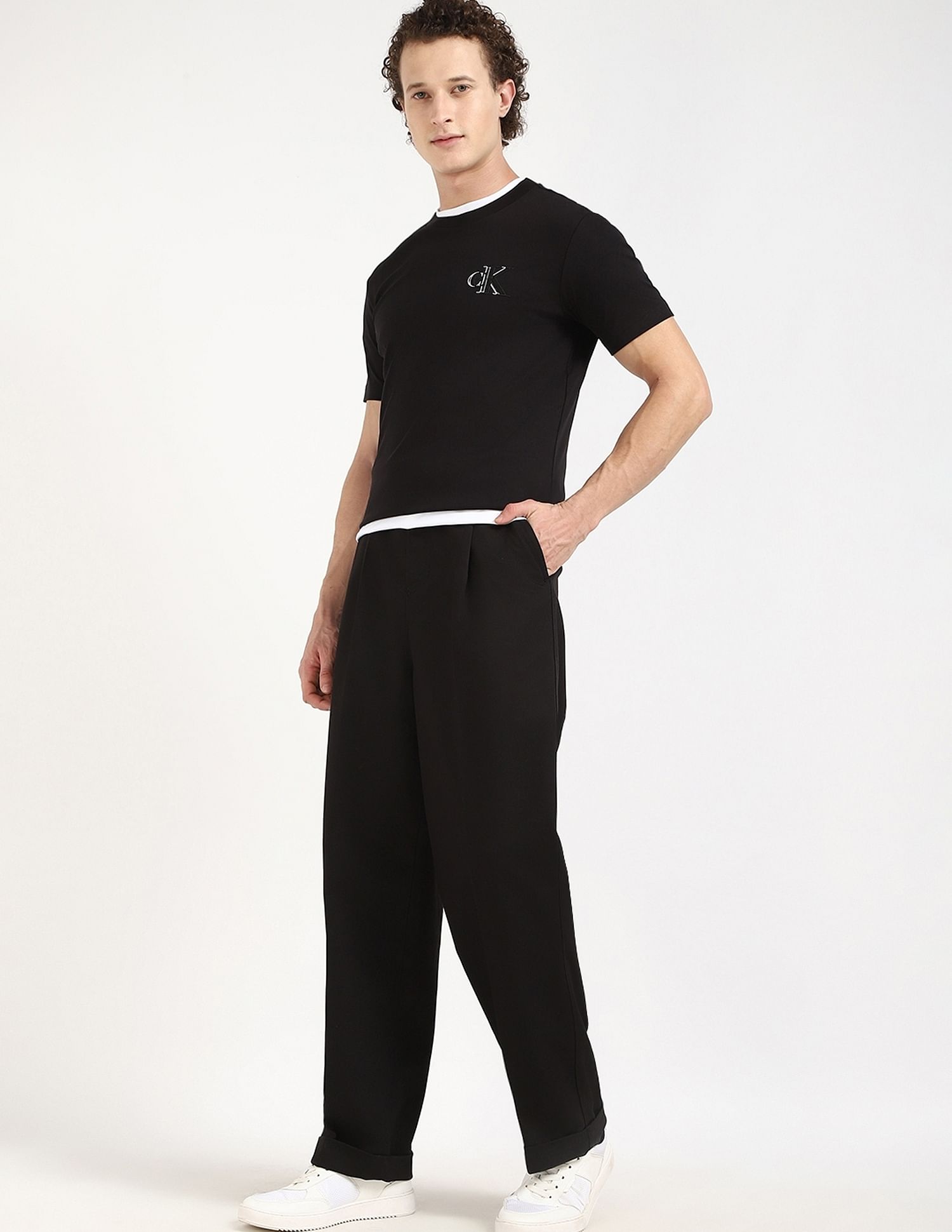 Calvin Klein Jeans Embroidered Logo Slim-Fit Cotton T Shirt