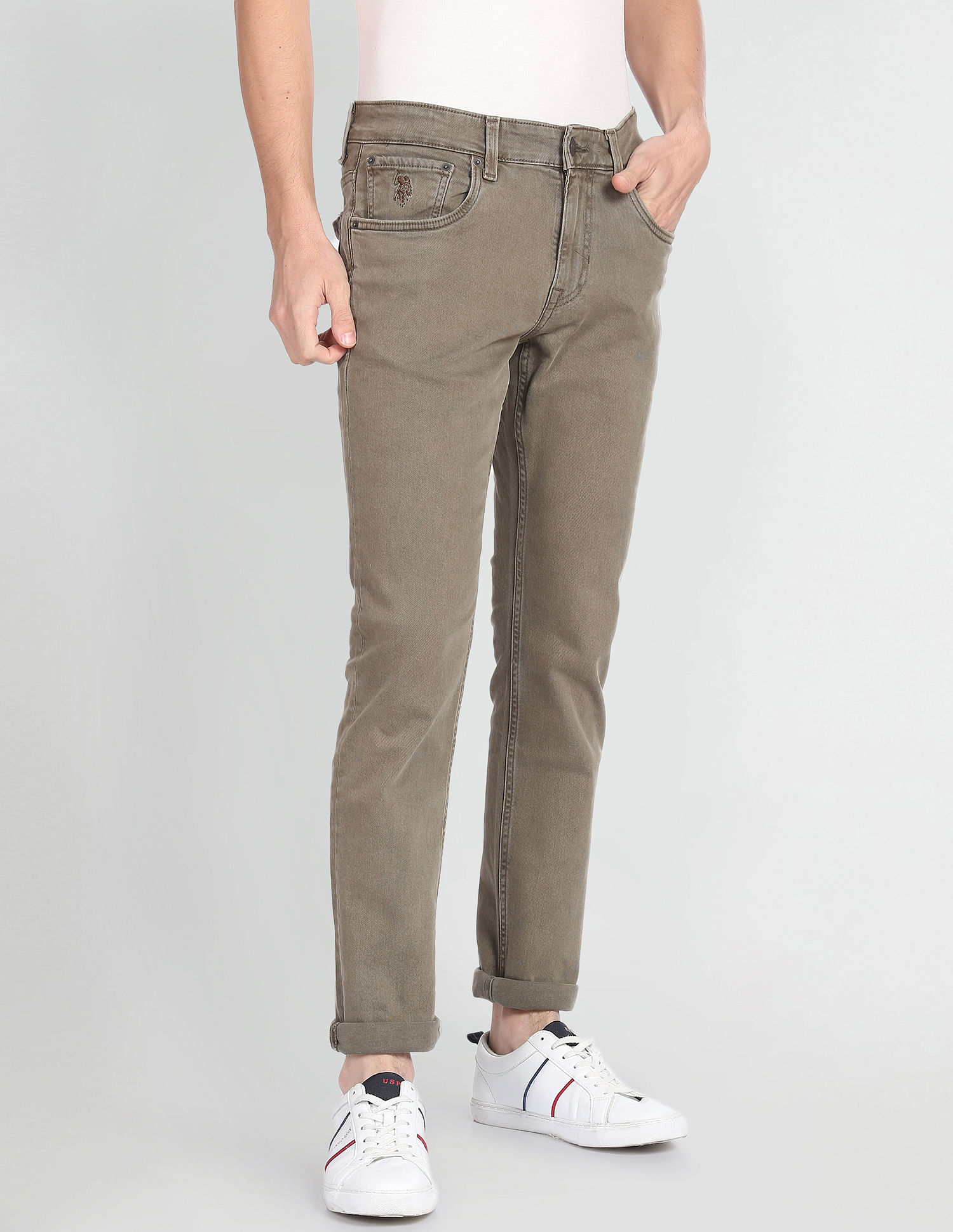 U.S. Polo Assn. Denim Co. Brandon Slim Tapered Fit Olive Jeans