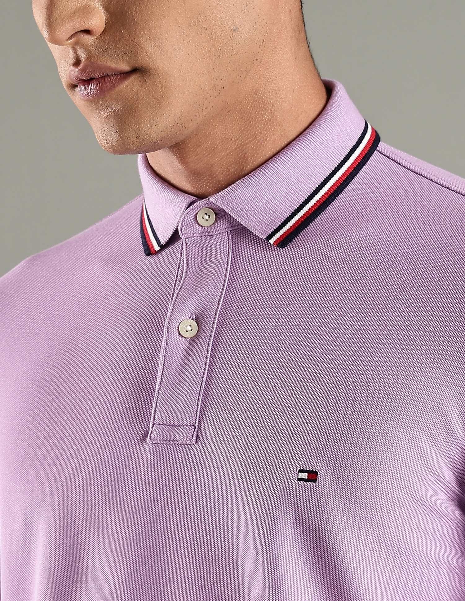 Tommy Hilfiger Solid Regular Fit Cotton Polo T-Shirt