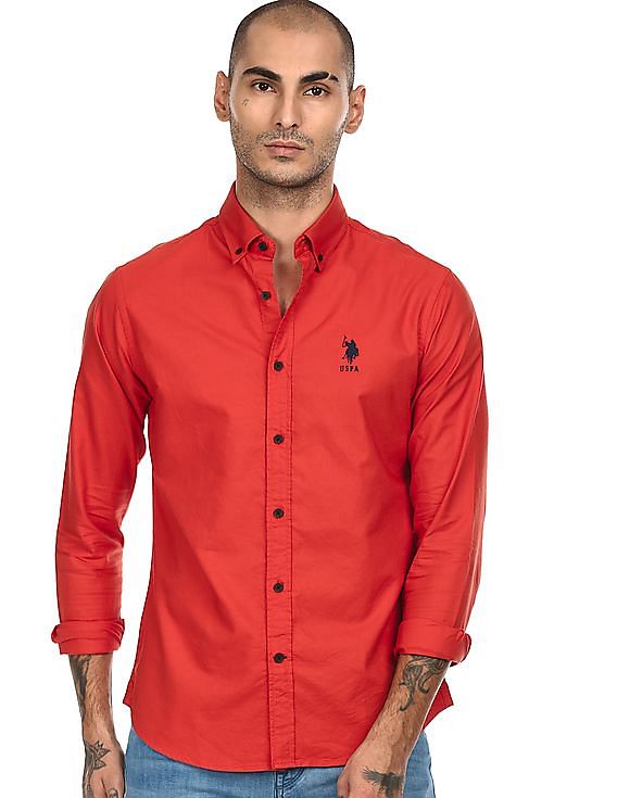 Buy U.S. Polo Assn. Cross Dyed Linen Solid Shirt - NNNOW.com