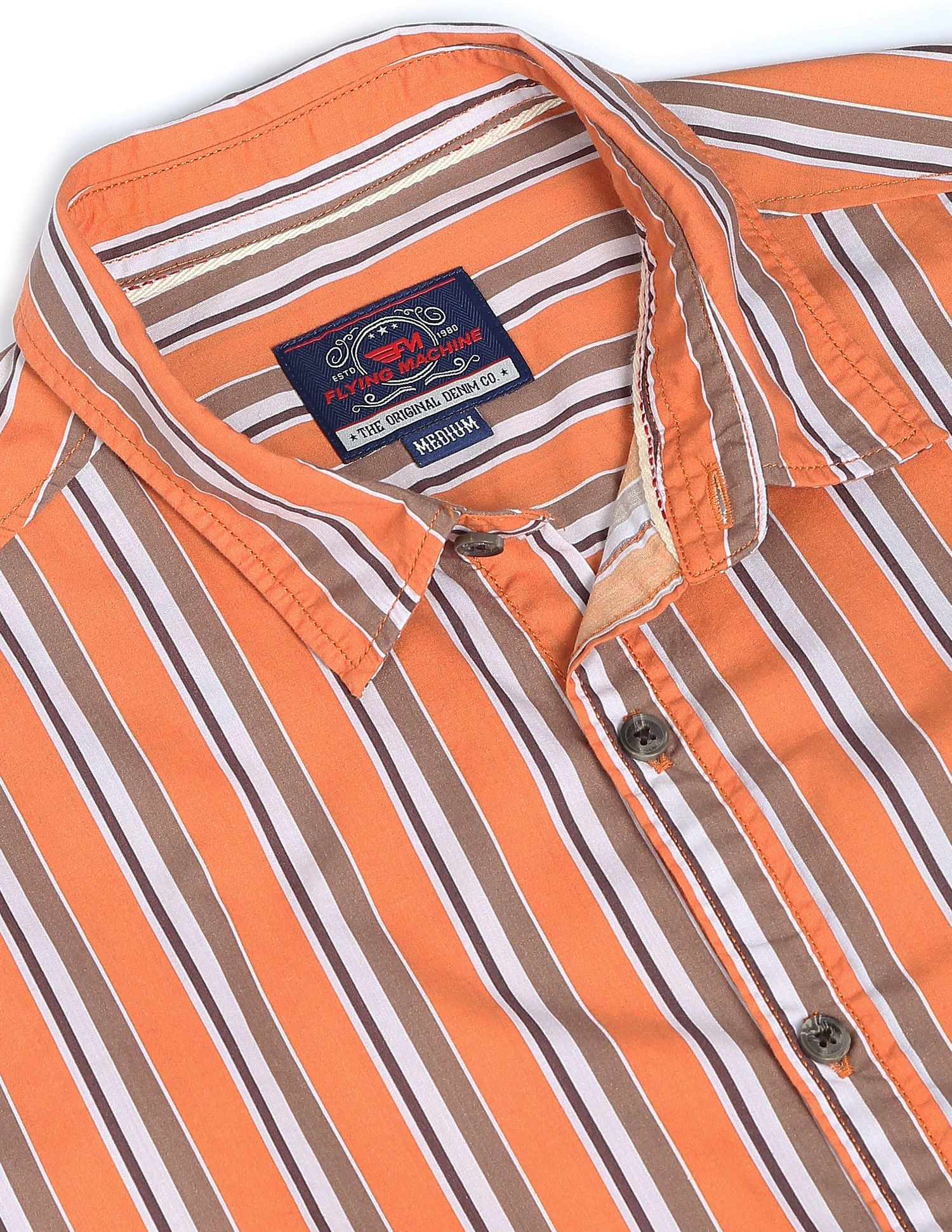 Flying Machine Vertical Stripe Cotton Shirt
