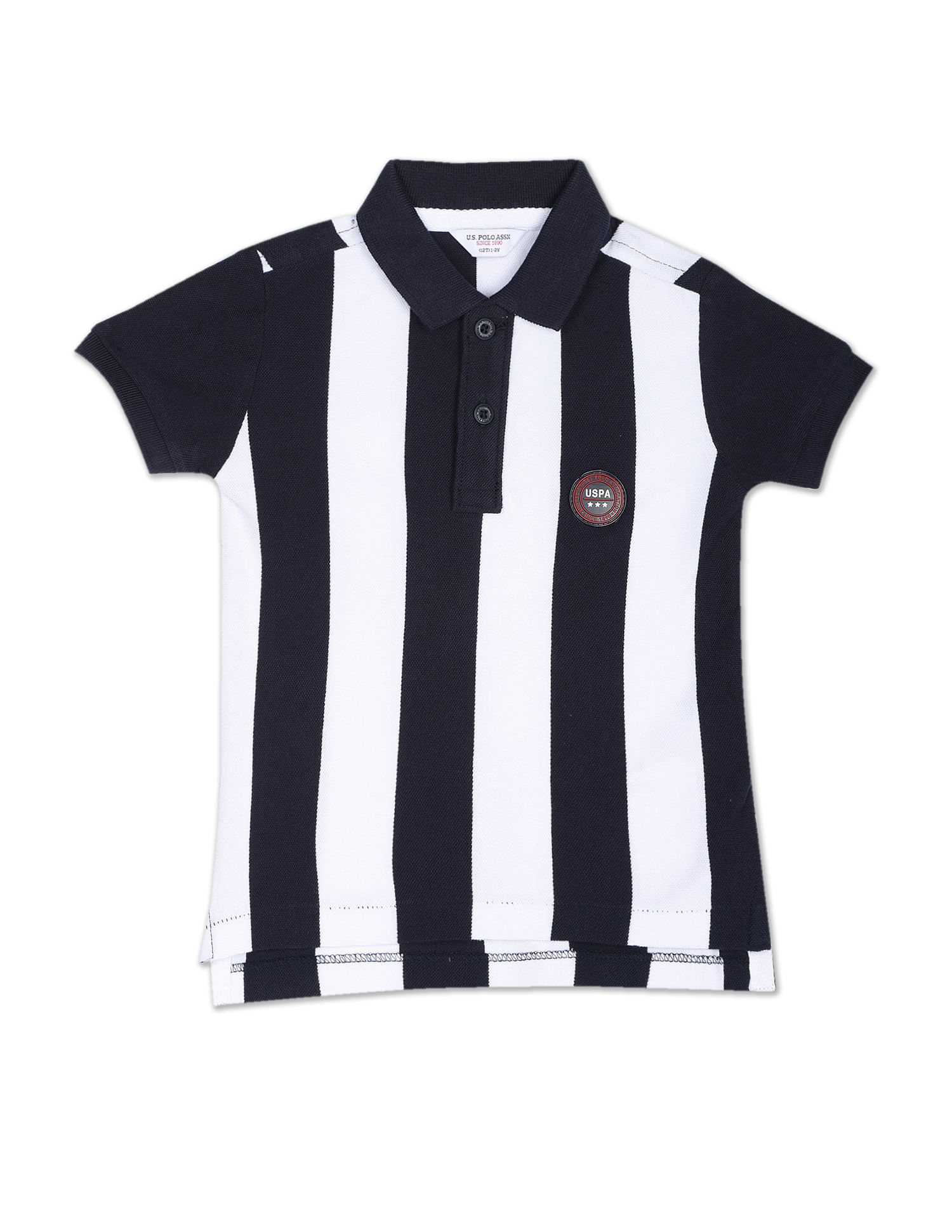 U.S. Polo Assn. Kids Vertical Stripe Cotton Polo Shirt