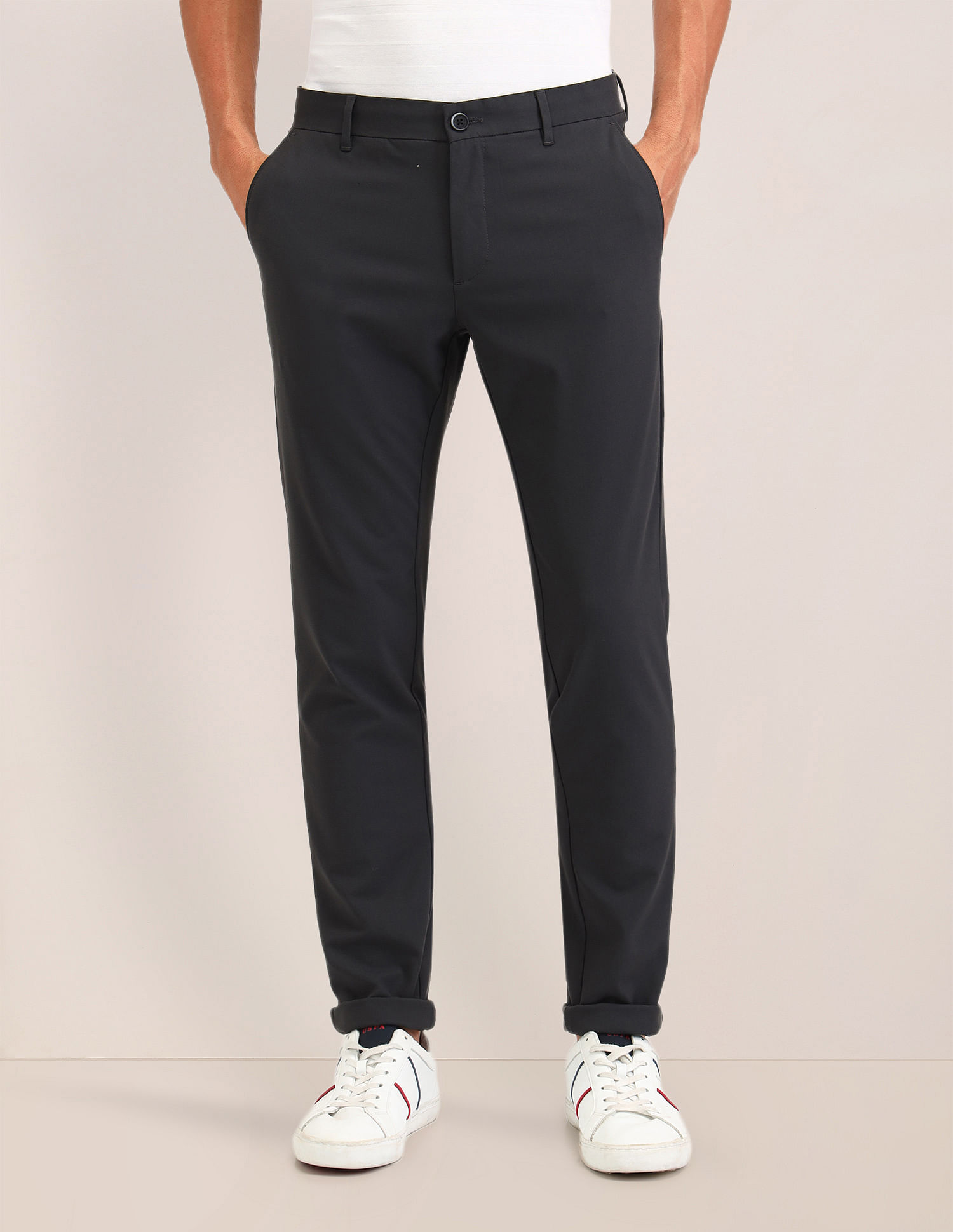 U.S. Polo Assn. Austin Slim Fit Solid Trousers