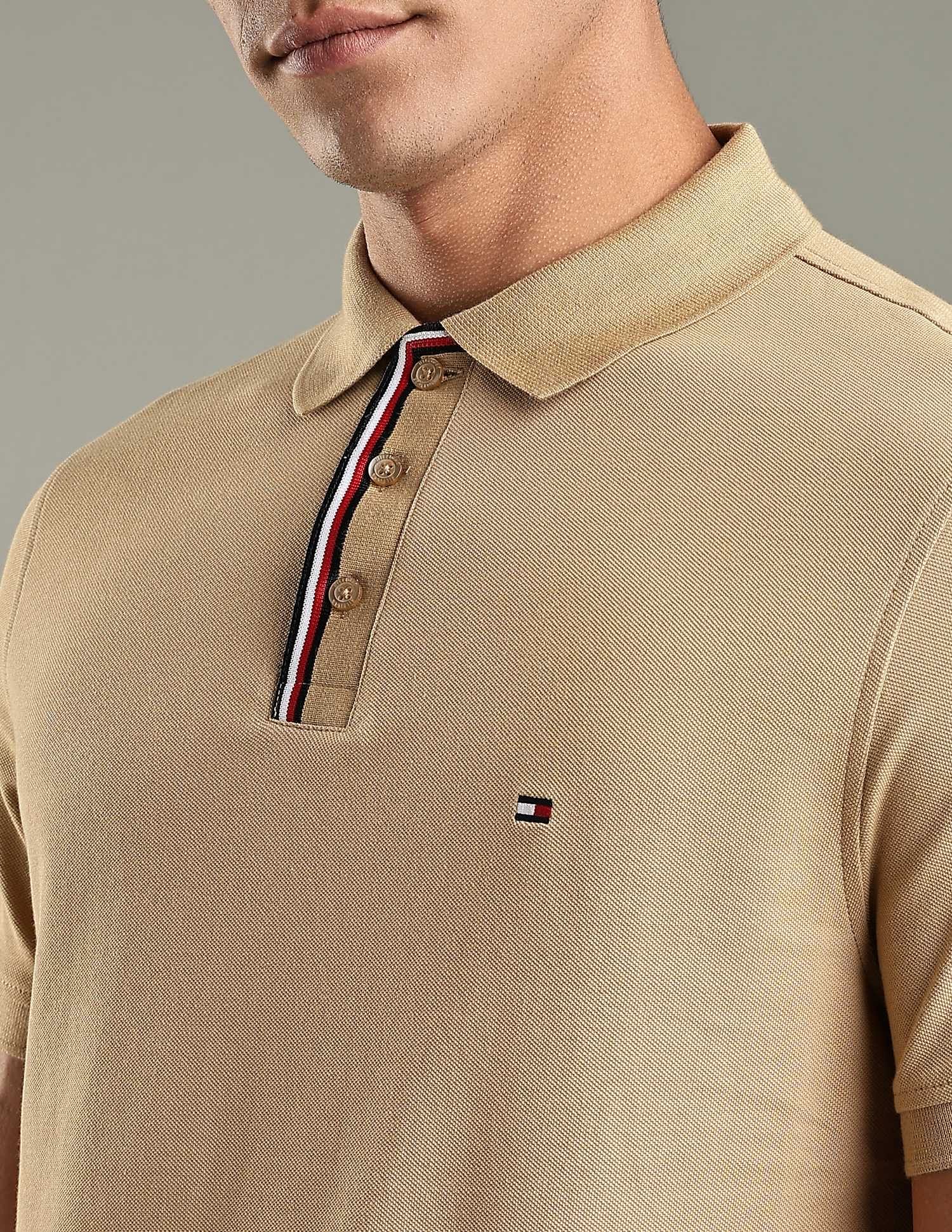 Tommy Hilfiger Solid Regular-Fit Cotton Polo Shirt