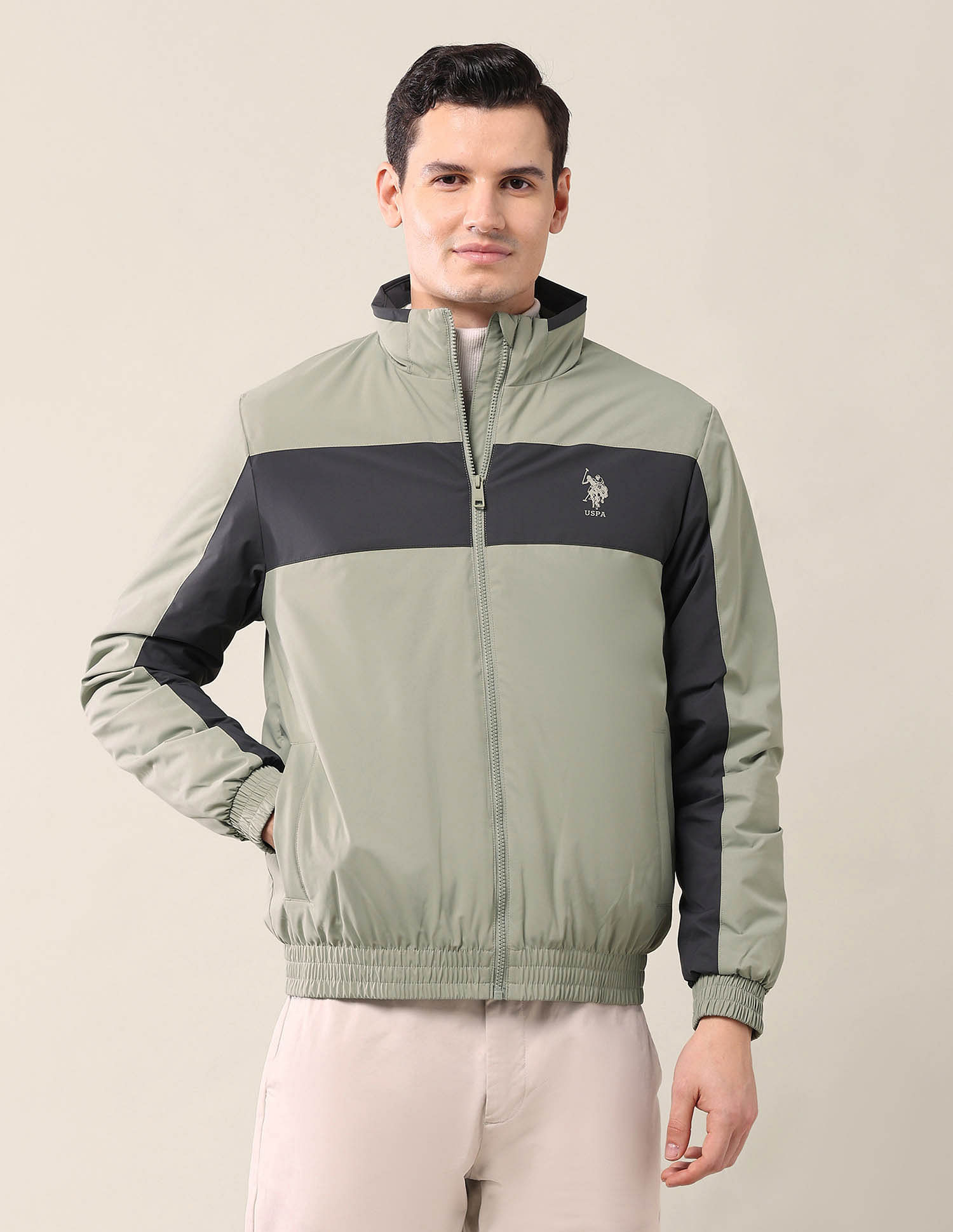 U.S. Polo Assn. Colourblocked Regular Fit Jacket