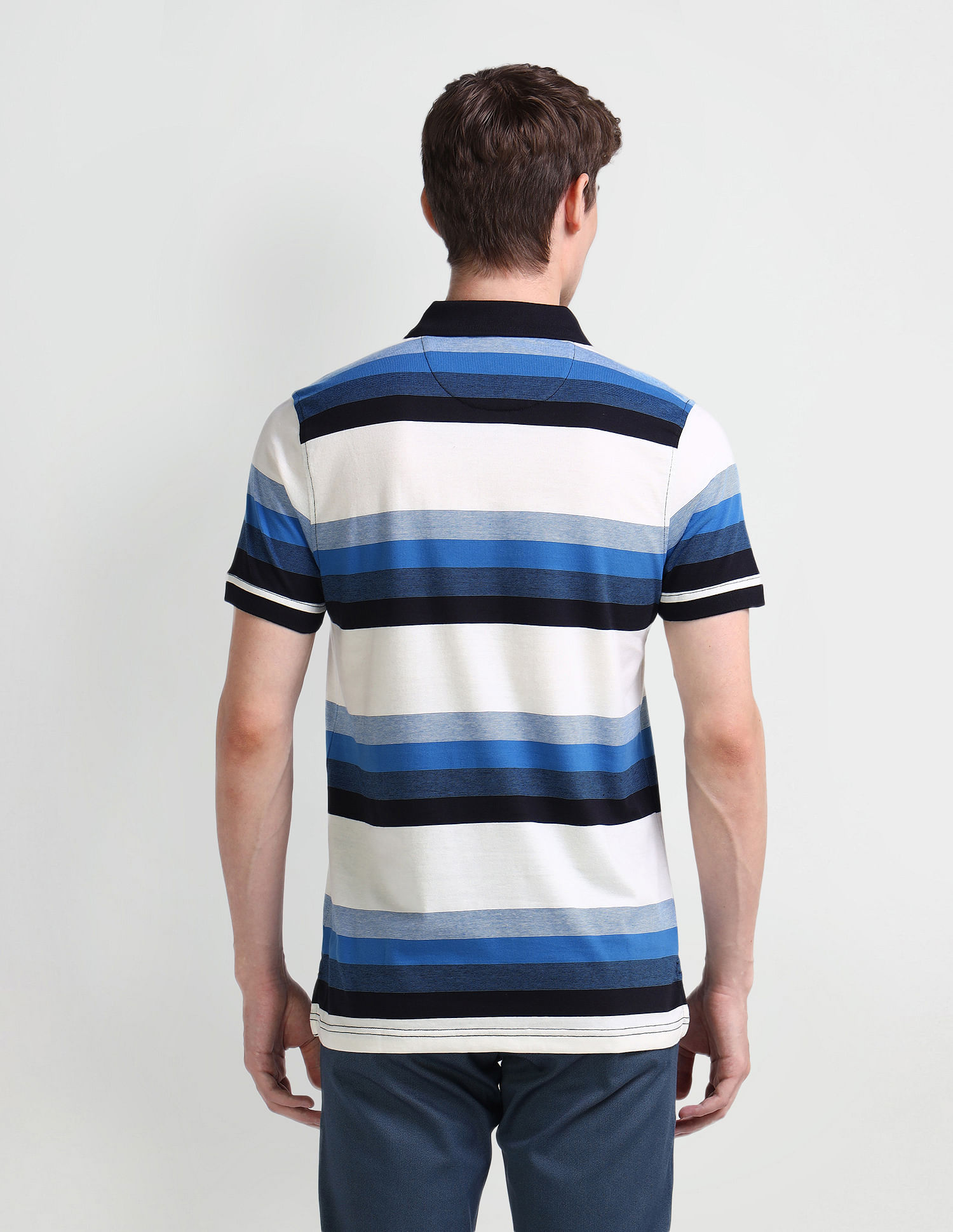 Arrow Sport Horizontal Striped Cotton Polo Shirt