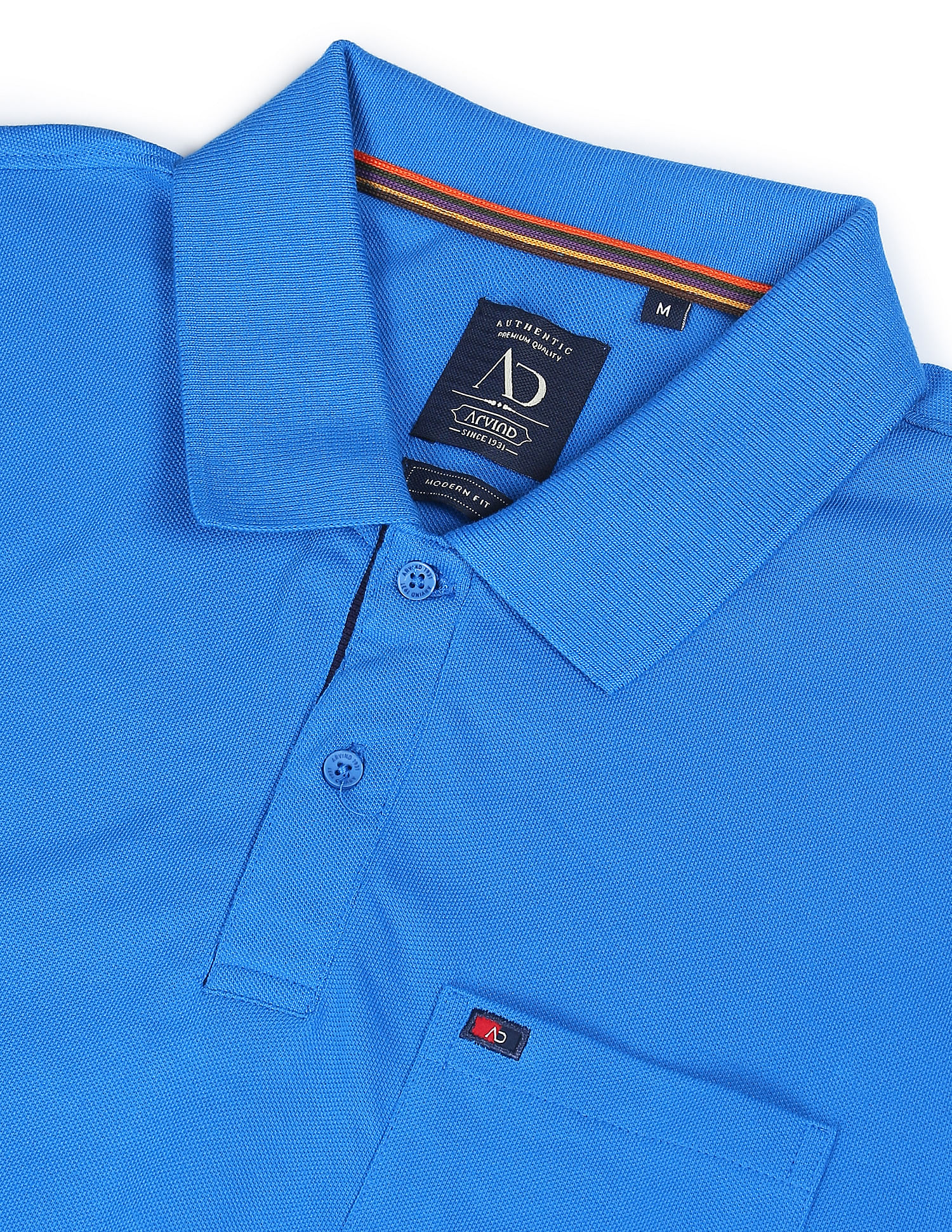 AD by Arvind Modern Solid Pique Polo Shirt