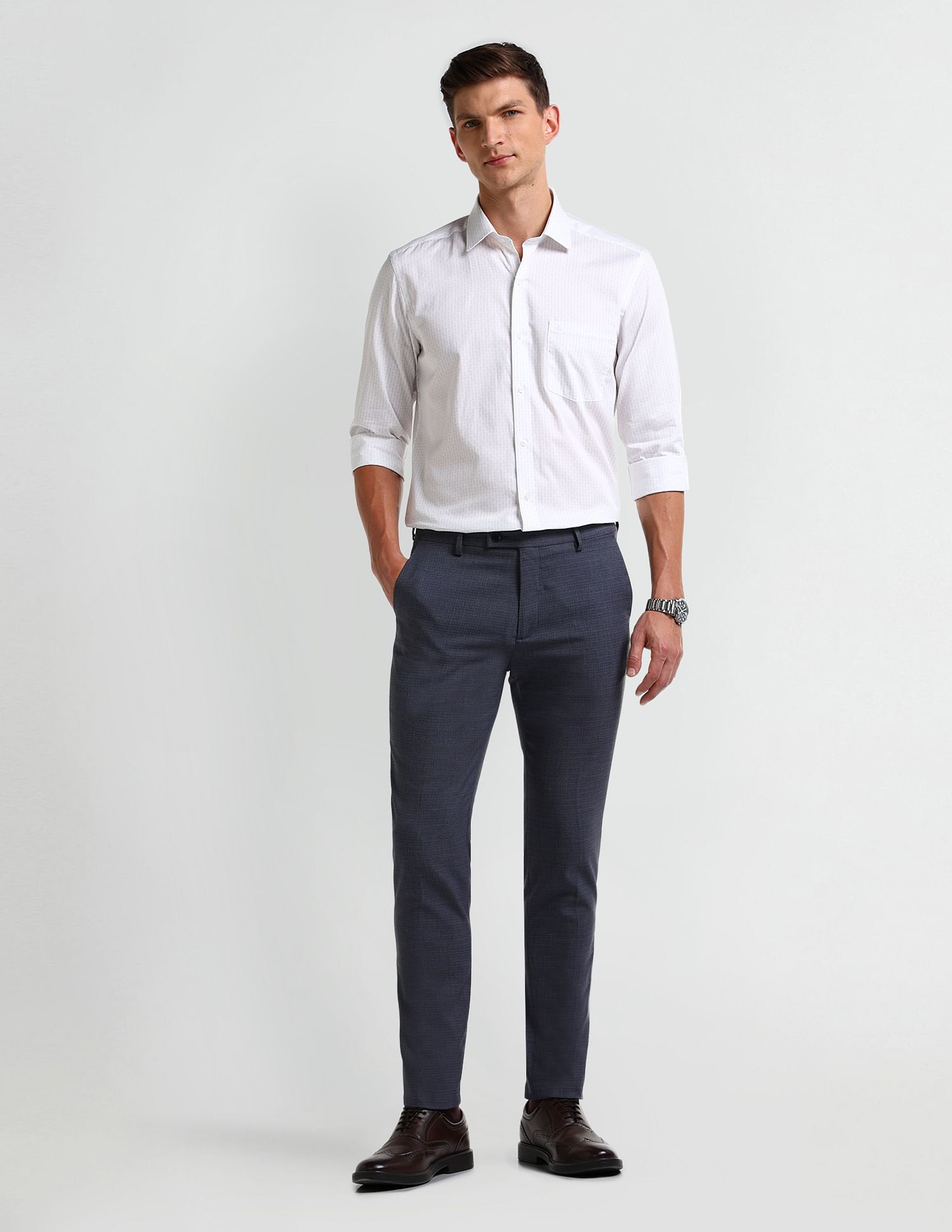 Arrow Manhattan Slim Fit Geometric Print Shirt