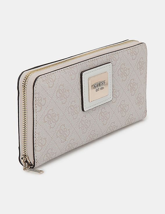 Buy GUESS Women Beige Candace SLG Large Zip Around Wallet NNNOW