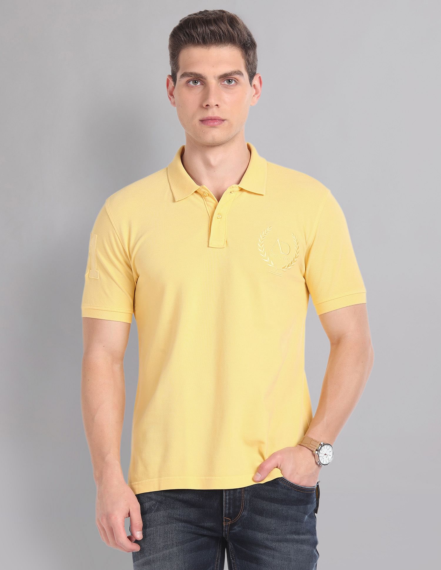 AD by Arvind Embroidered Logo Profound Polo Shirt