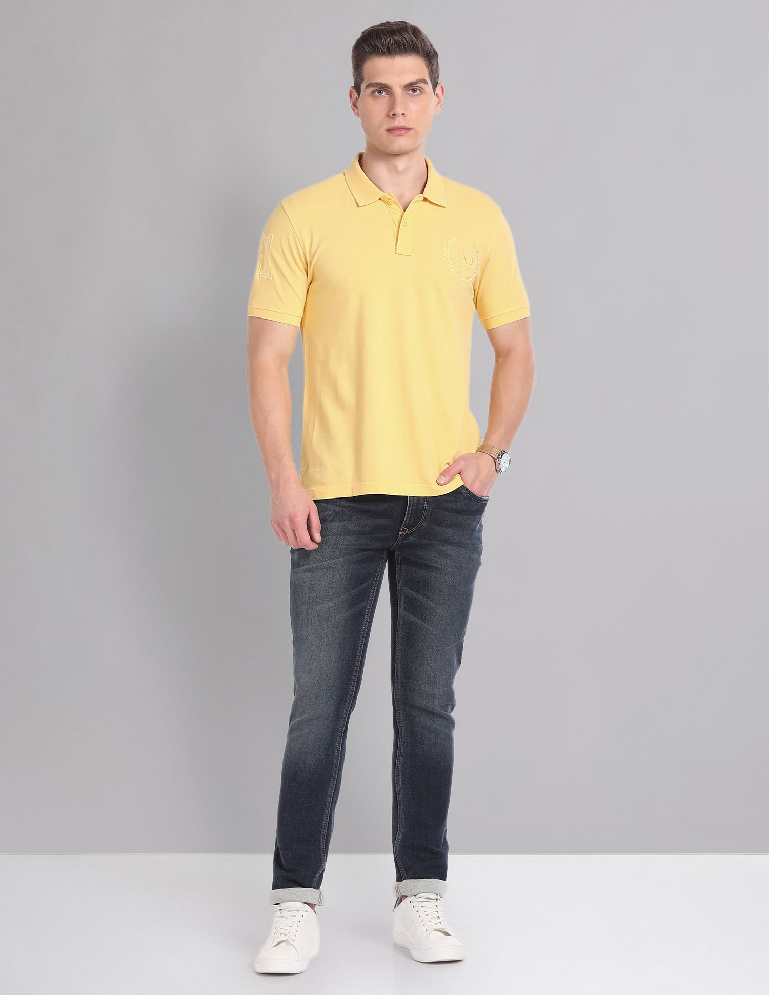 AD by Arvind Embroidered Logo Profound Polo Shirt