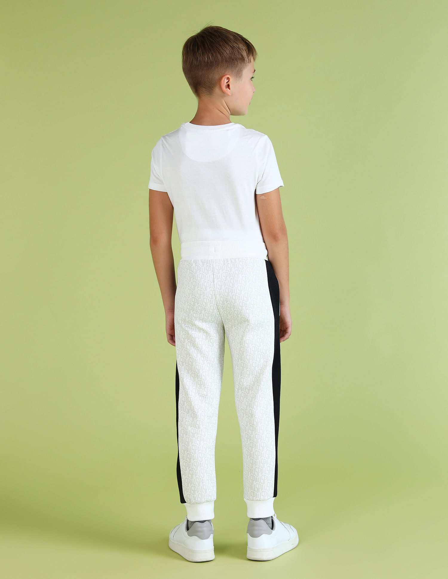 U.S. Polo Assn. Kids Boys Brand Printed Regular Fit Joggers