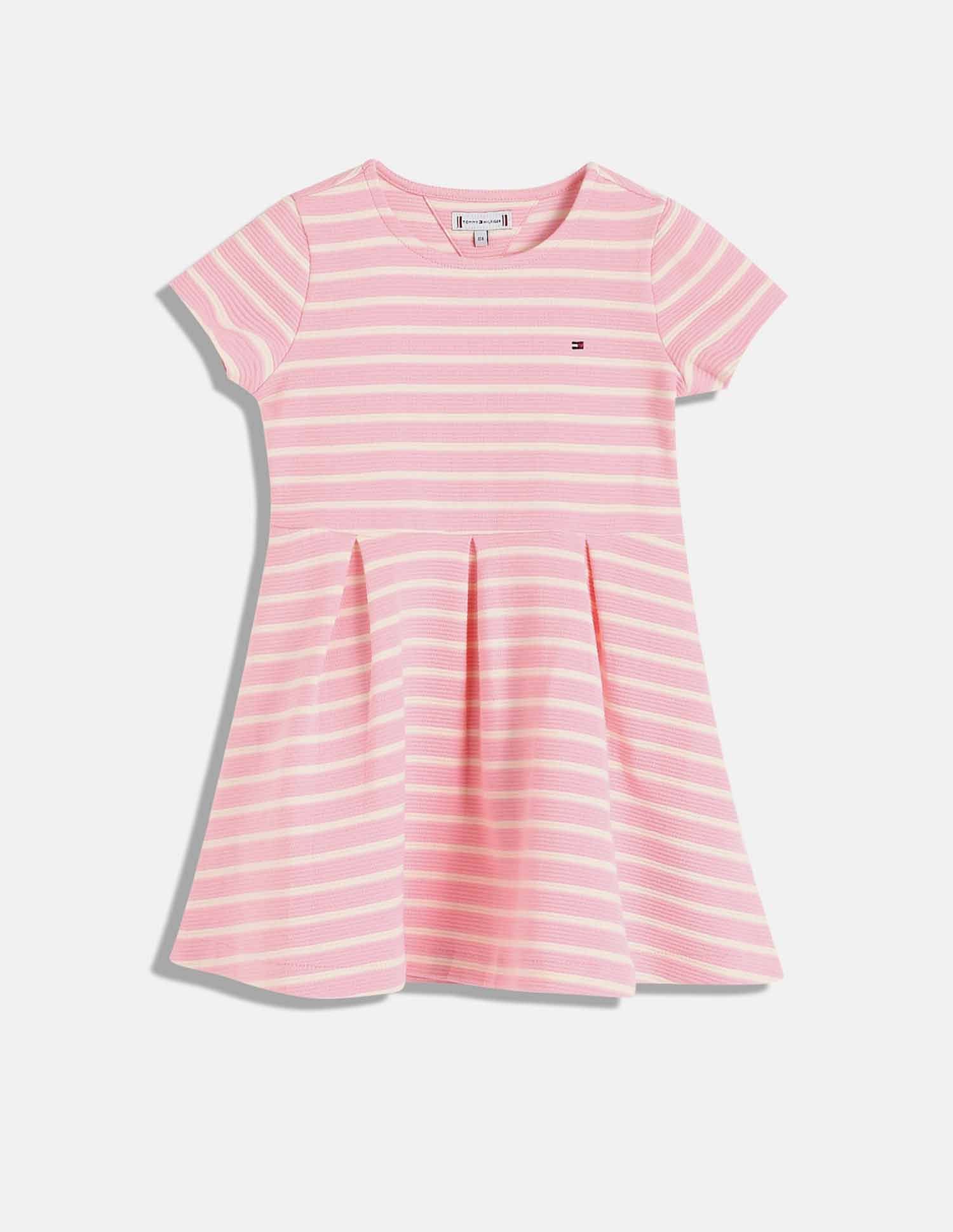 Tommy Hilfiger Kids Girls Striped Slim-Fit Cotton Dress