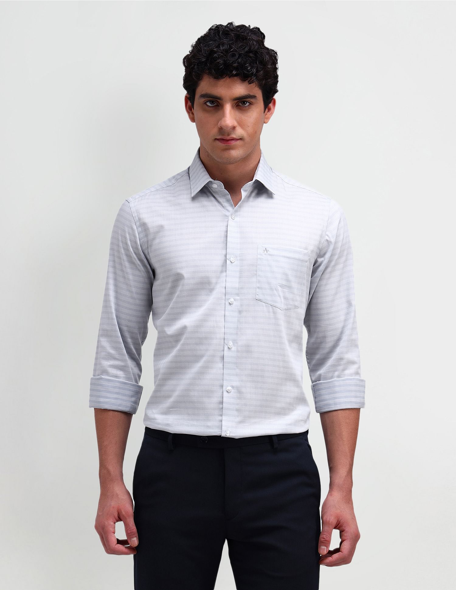 Arrow Manhattan Slim Horizontal Striped Shirt