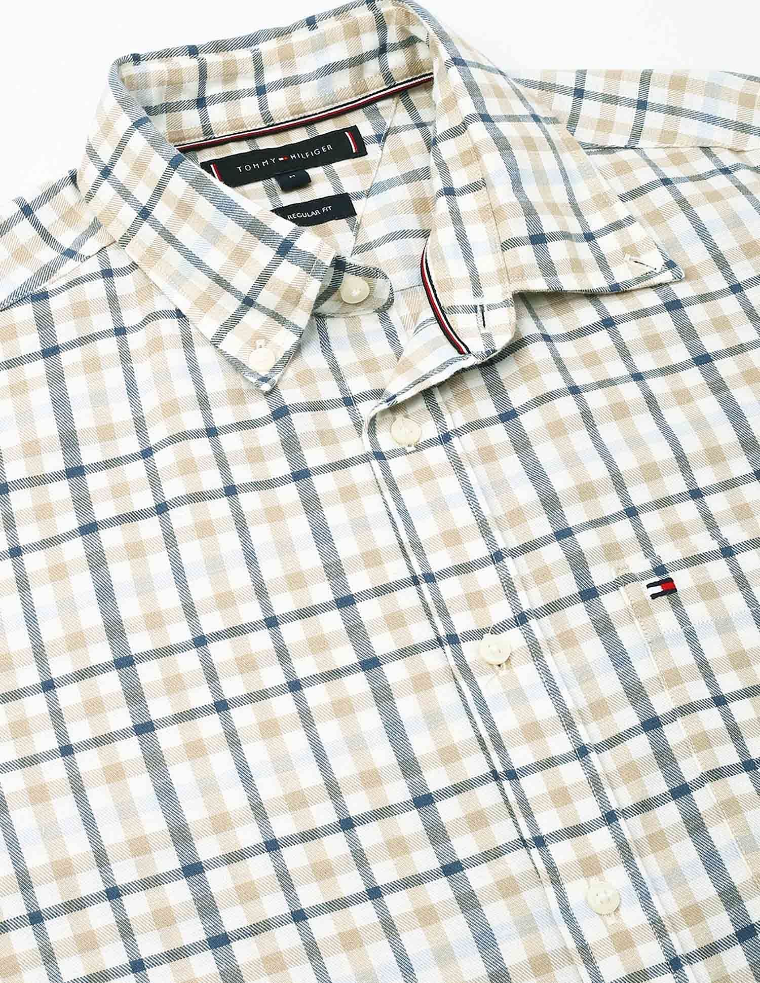 Tommy Hilfiger Off-White Men's Shirt for Subtle Style