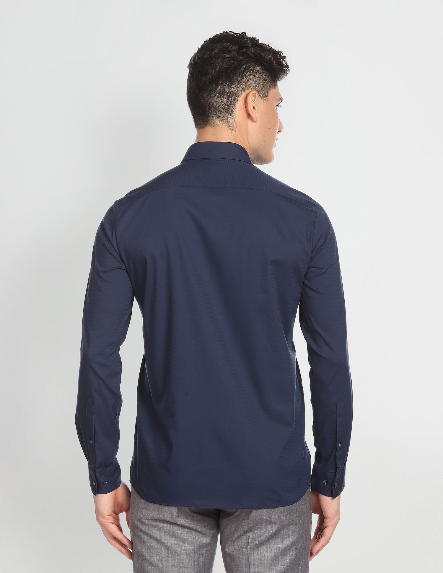 Arrow Newyork Self Design Twill Shirt