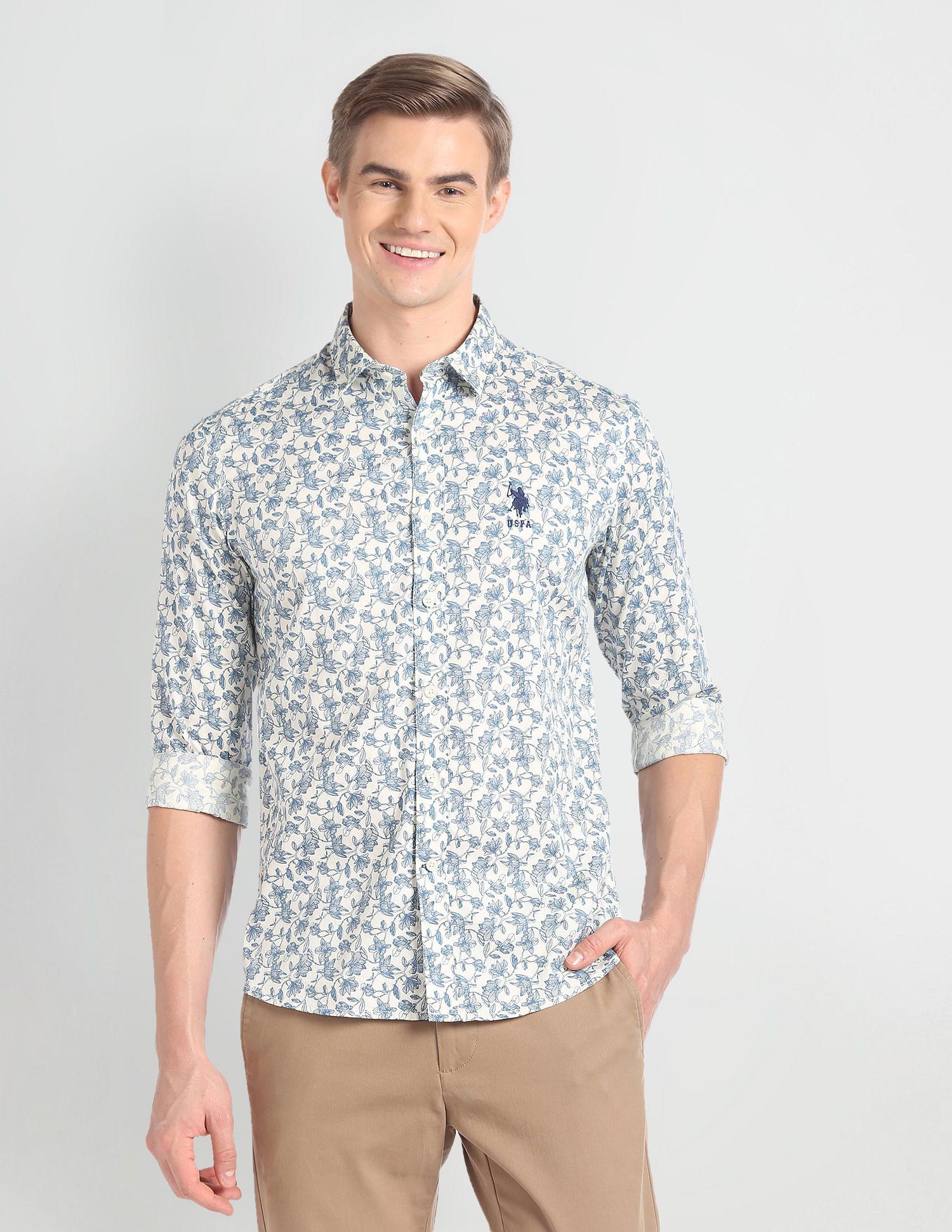 U.S. Polo Assn. Denim Co. Floral Print Slim Shirt