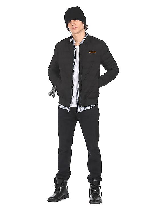 U.S. Polo Assn. Stand Collar Full Zip Solid Bomber Jacket