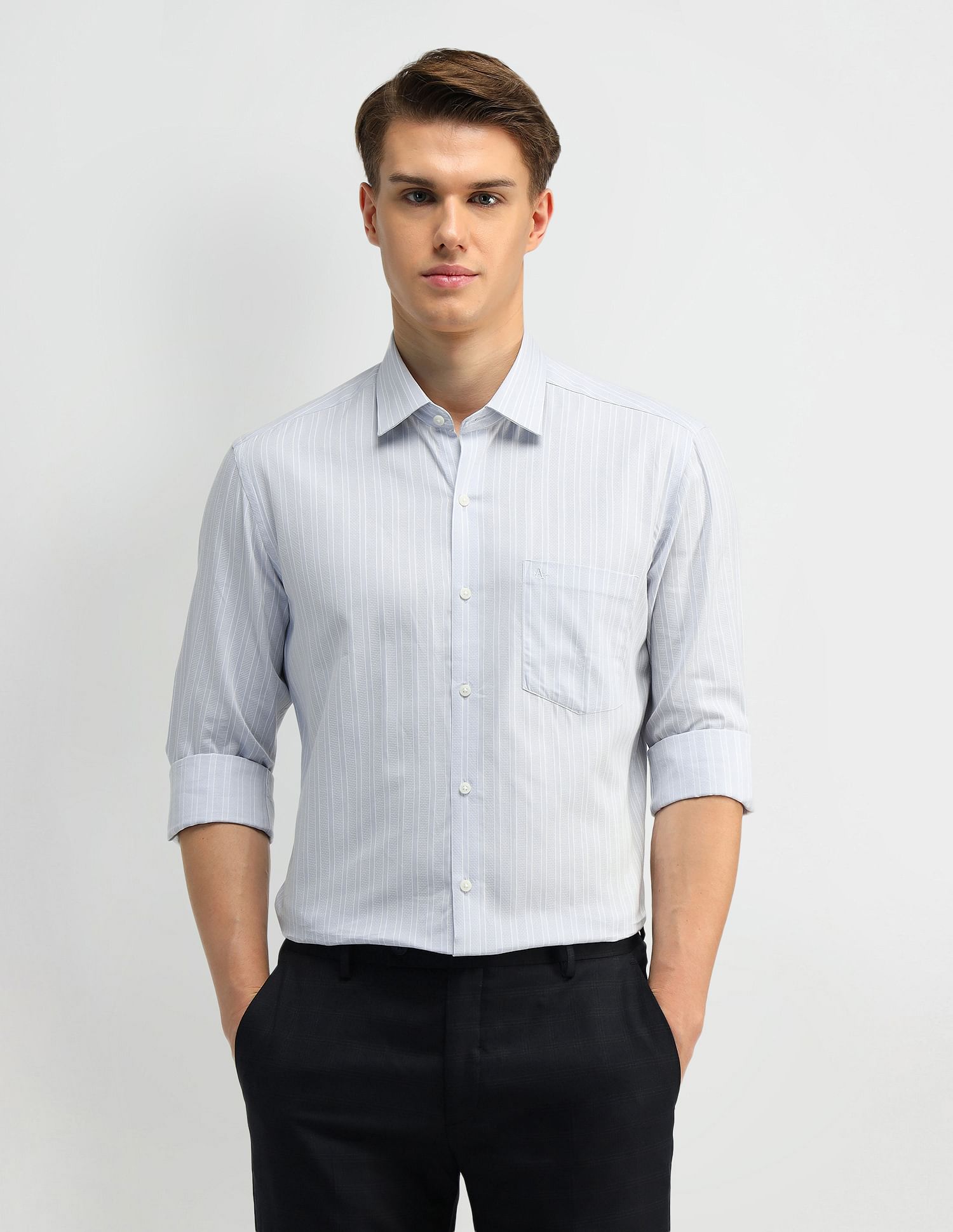 Arrow Vertical Stripe Cotton Shirt