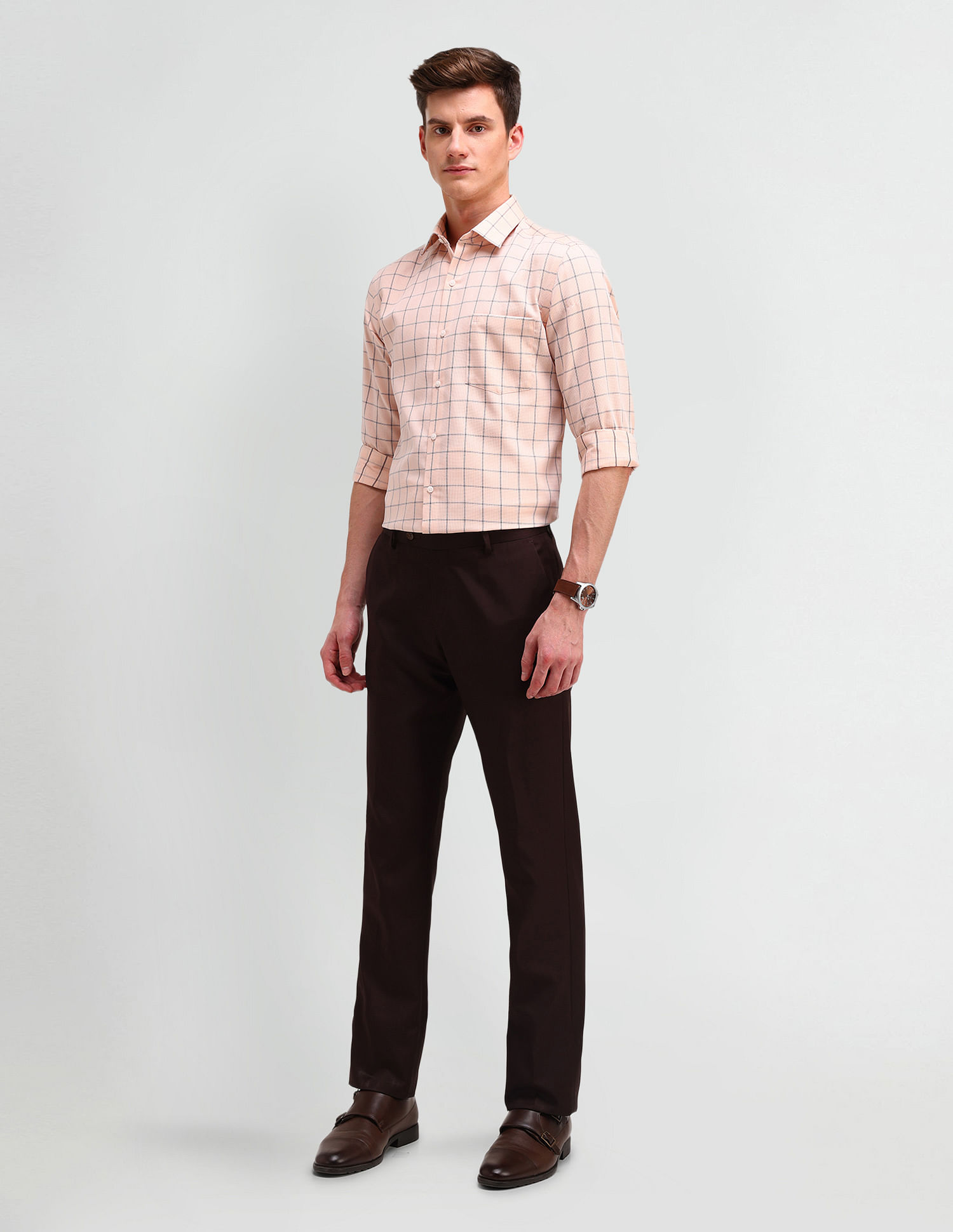 Arrow Slim Fit Windowpane Checked Shirt