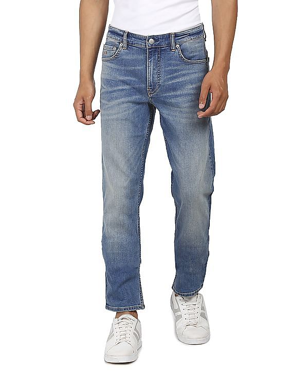 Calvin Klein Men Blue Mid Rise Stone Wash Jeans